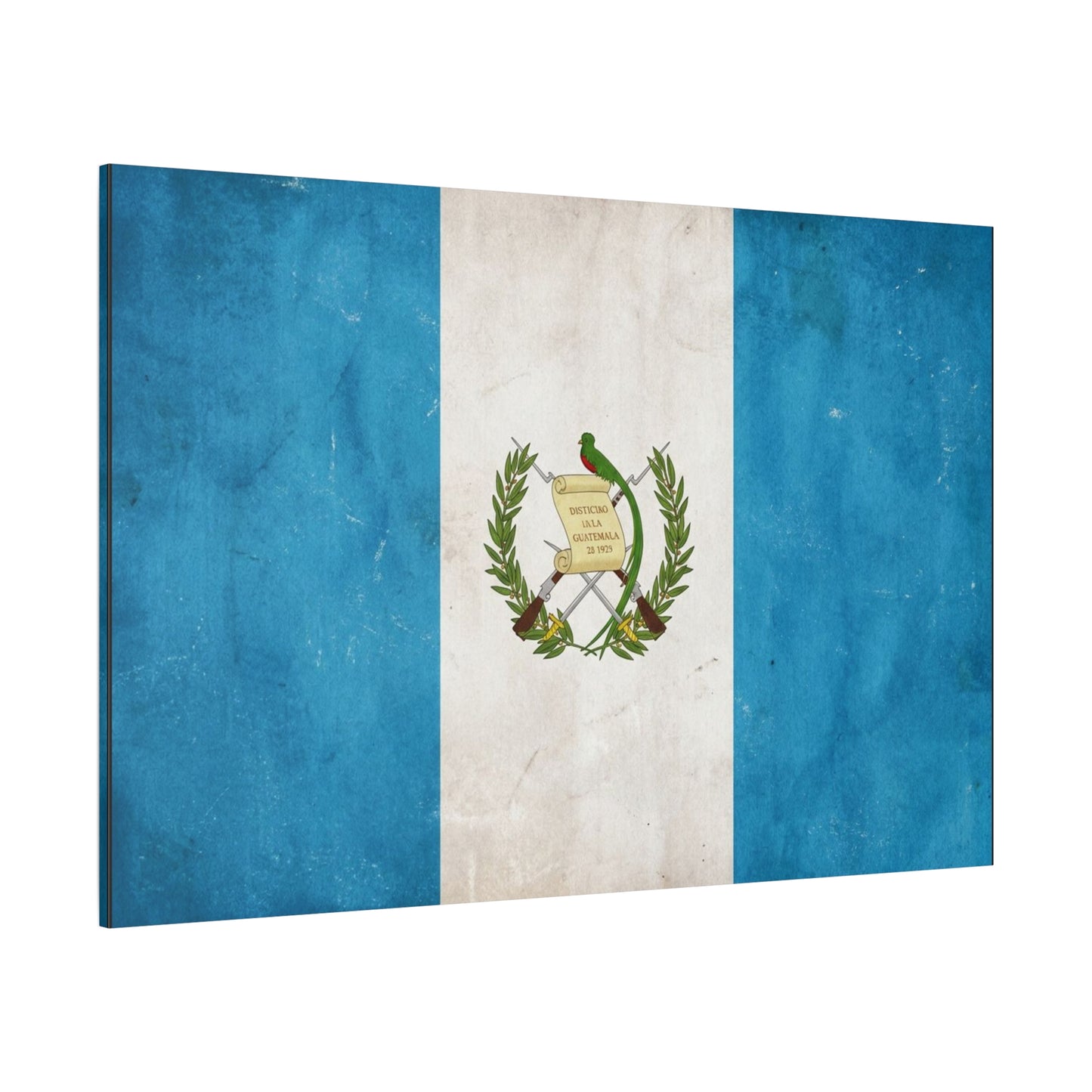Guatemala Flag Canvas Wall Art - Distintivo De La Guatemala 15 1823 Vintage Blue White Banner Print - Patriotic Decor, Living Room Wall Decor, Office Accent - Bedroom Home Decoration - Ready to Hang