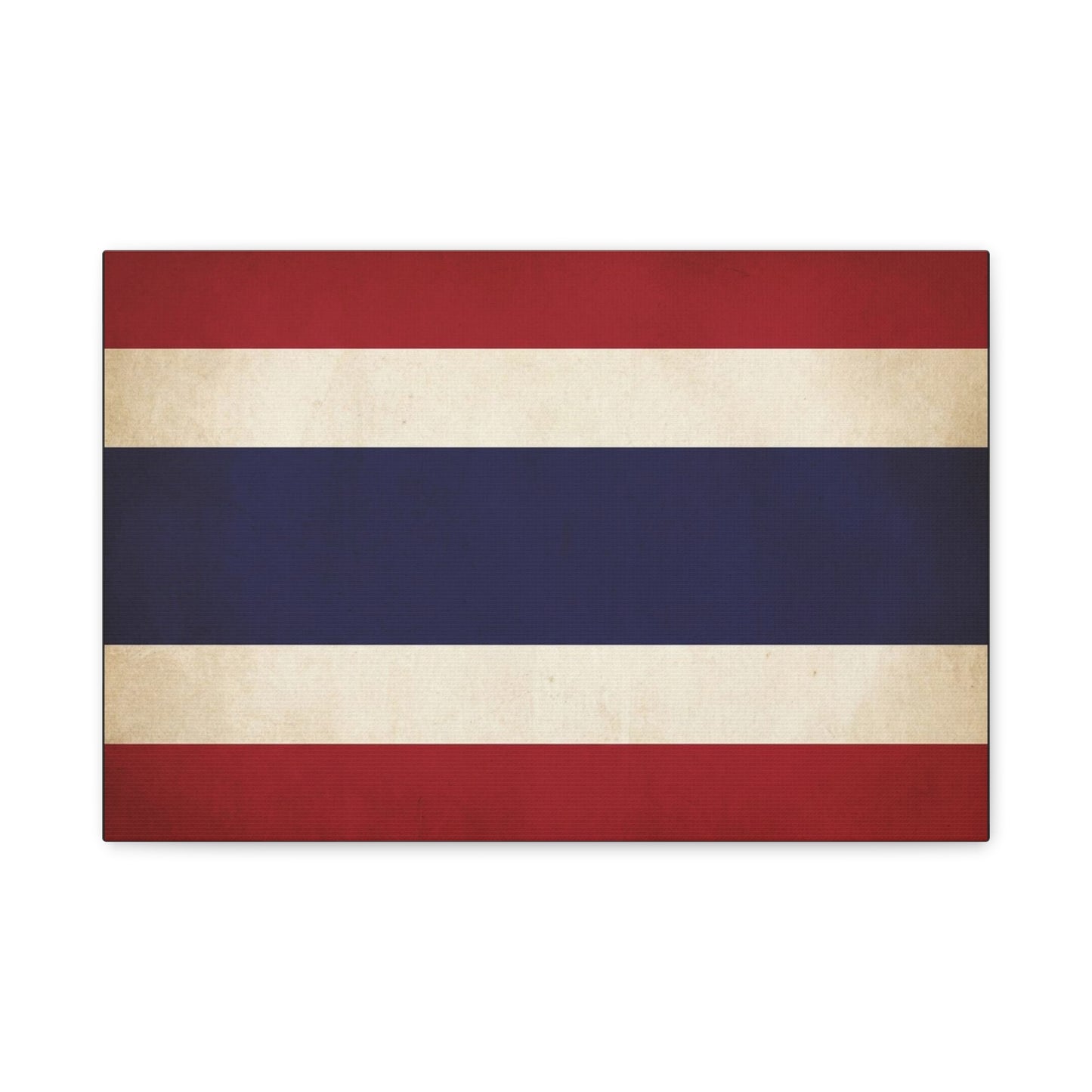 Thailand Flag Canvas Wall Art - Vintage Thai Tricolor Stripe Print, Minimalist Patriotic Decor - Matte Cotton Look - Living Room Wall Decor, Bedroom Home Decoration, Office Art - Ready to Hang