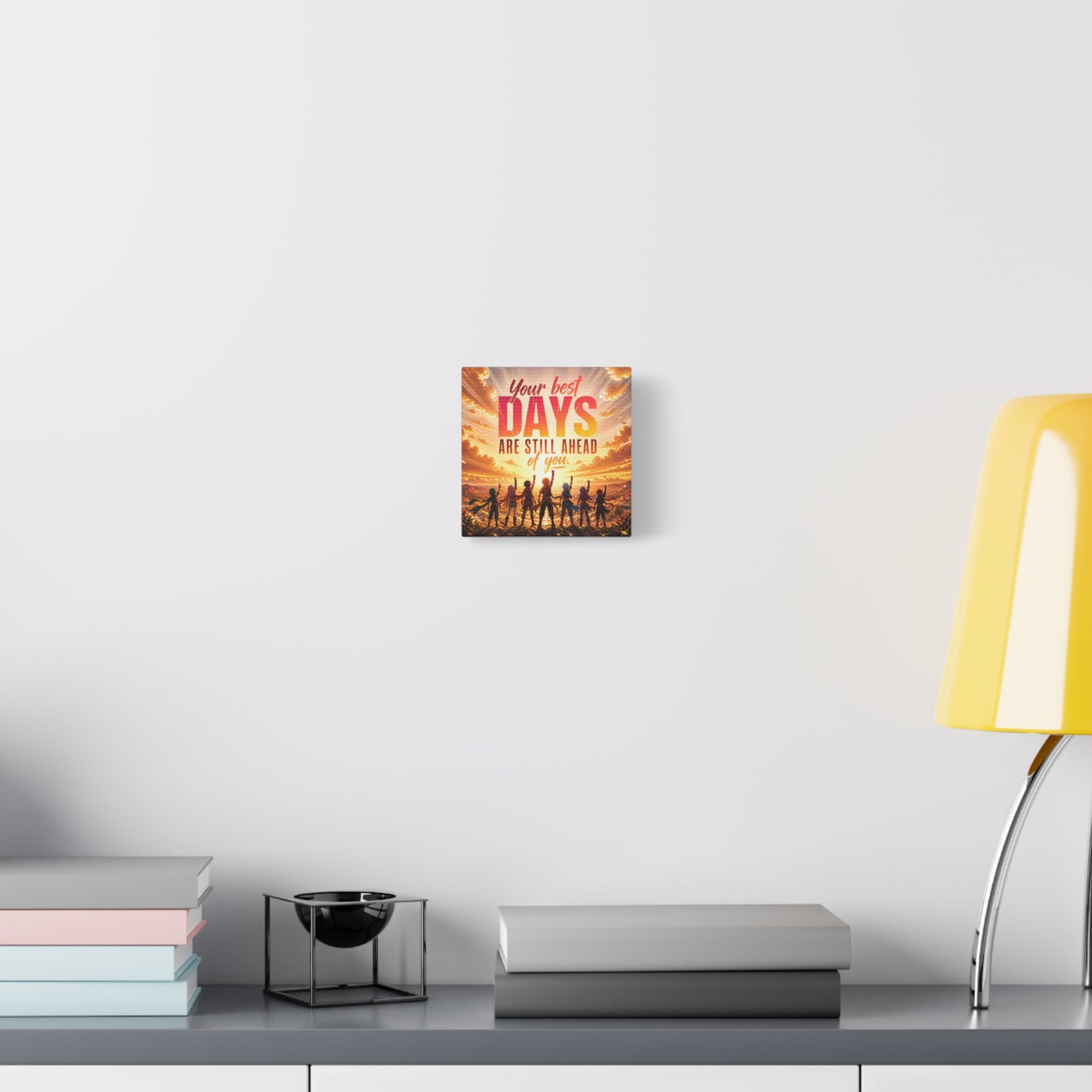 "Your DAYS Are Still Ahead Of You." Anime Quote Canvas Wall Art - Sunset Sky Motivational Poster Print - Contemporary Typography Decor - Bedroom Wall Accent - Ready to Hang - Bedroom Home Decoration