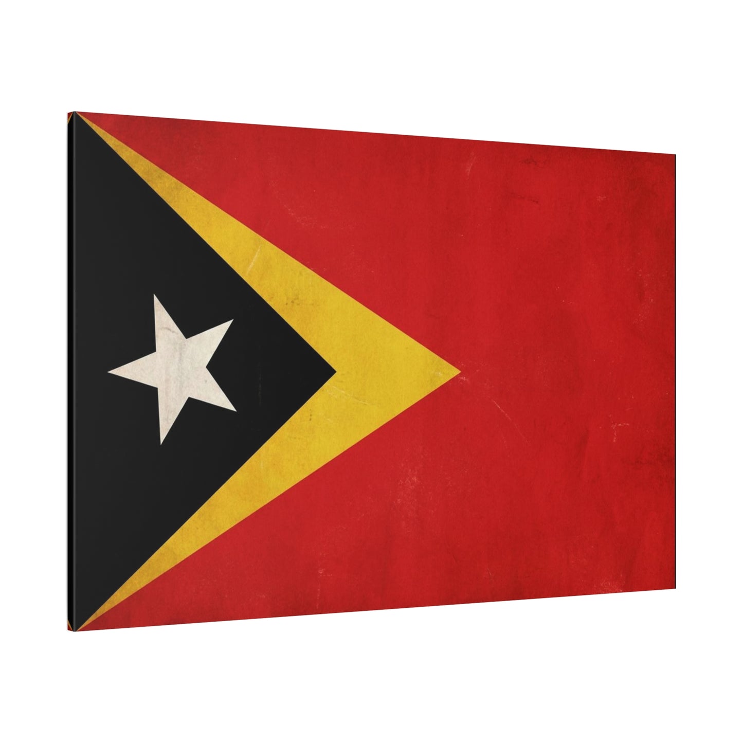 Timor-Leste Flag Canvas Wall Art - East Timor National Pride Decor, Vintage Red Black Yellow Banner Print - Patriotic Traditional Style - Living Room Wall Decor - Bedroom Home Decoration