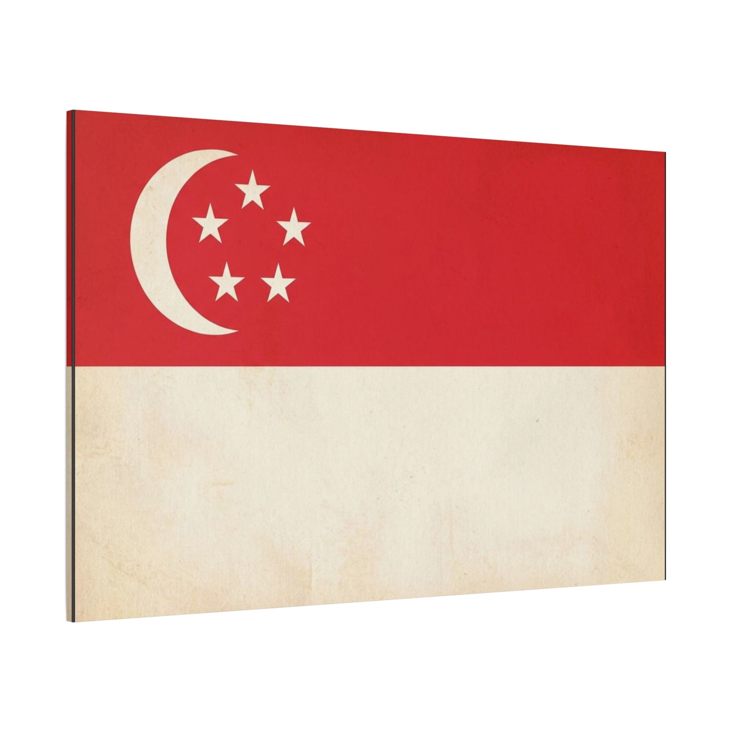 Singapore Flag Canvas Wall Art - Vintage Crescent And Five Stars National Print - Red And White Heritage Decor - Living Room Wall Decor, Office Art - Bedroom Home Decoration - Bedroom Home Decoration