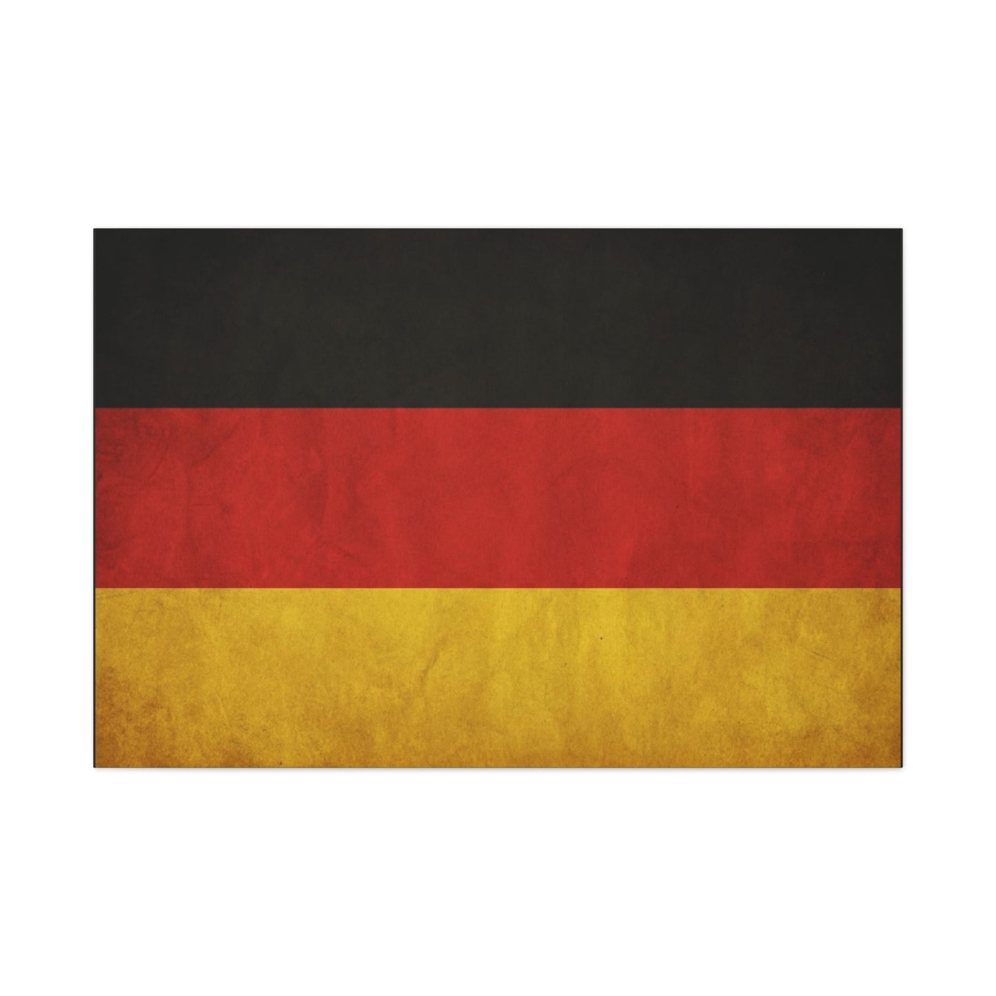 German Flag Canvas Wall Art - Vintage Germany Pride Decor, Black Red Gold Horizontal Banner Print - Rustic Textured Style, Living Room Wall Decor, Office Art - Bedroom Home Decoration - Ready to Hang