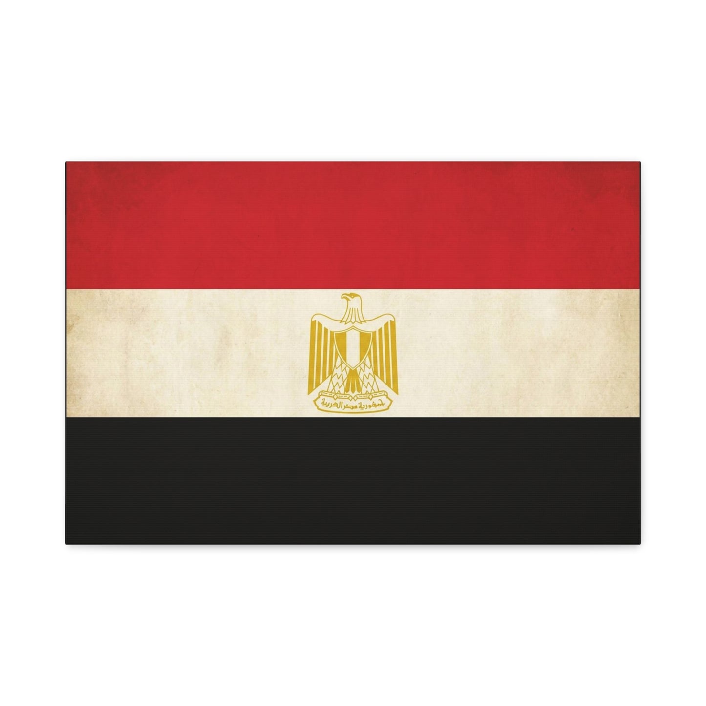 Egypt Flag Canvas Wall Art - Vintage Egyptian Eagle Emblem Print, Patriotic Red White Black Banner - Traditional National Decor - Living Room Home Decoration - Living Room Wall Decor - Ready to Hang