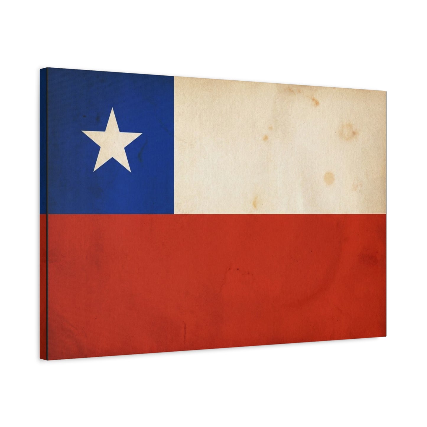 Chile Flag Canvas Wall Art - Vintage Chilean Flag Print, Patriotic Rustic Decor - Matte Canvas Wall Hanging - Living Room Home Decoration, Office Accent - Bedroom Home Decoration - Ready to Hang