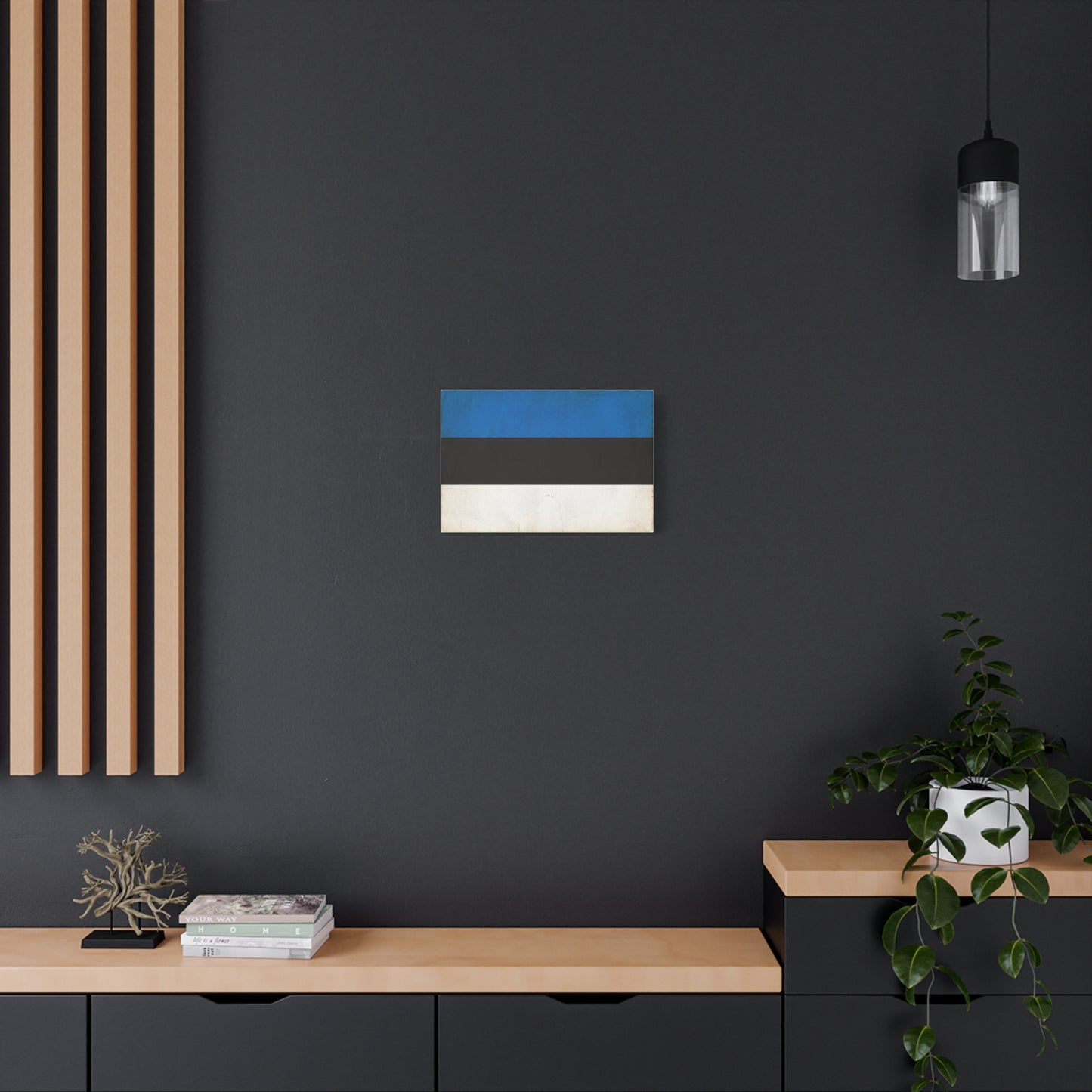 Blue Black White Abstract Canvas Wall Art - Minimalist Color Block Canvas Print - Contemporary Modern Decor - Living Room Home Decoration - Bedroom Home Decoration - Living Room Wall Decor