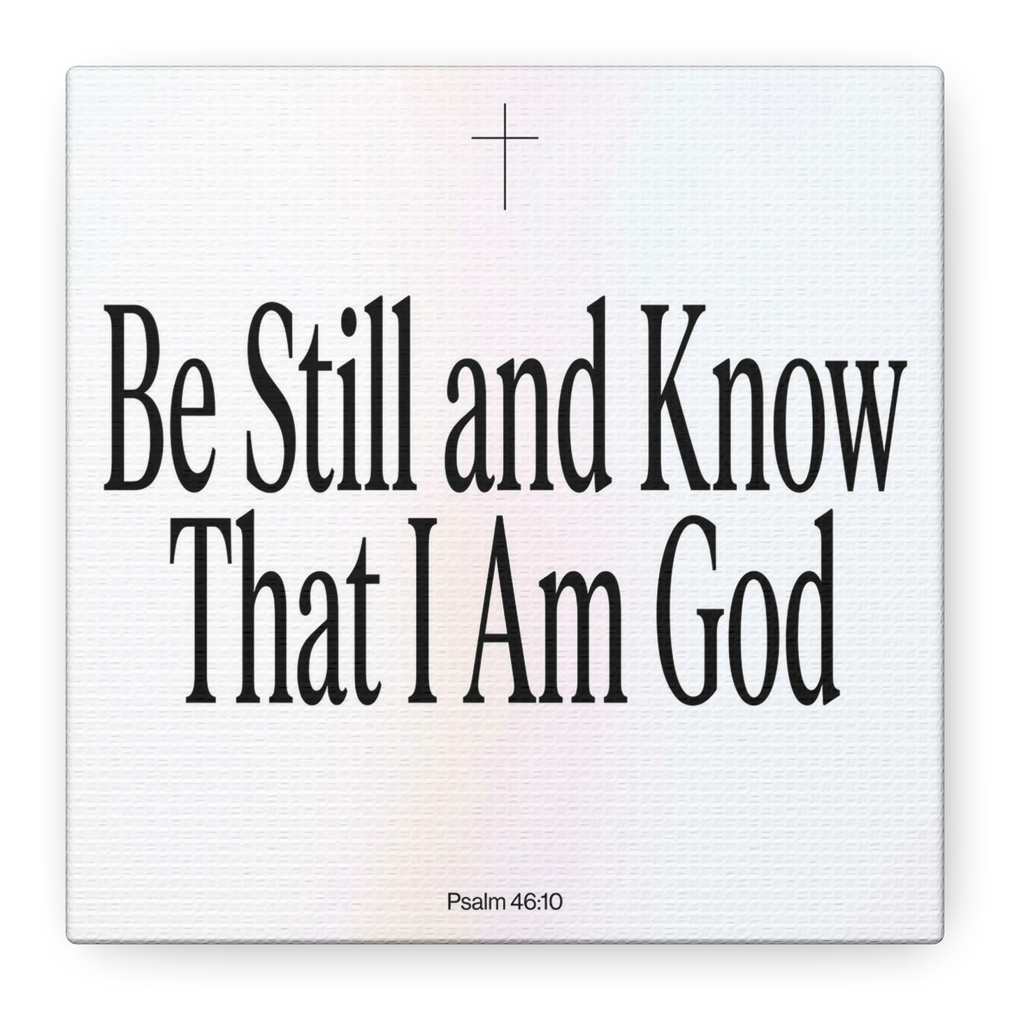 "Be Still And Know That I Am God" Canvas Wall Art - Psalm 46:10 Christian Bible Verse Scripture Print - Minimalist Black White Cross Decor - Bedroom Living Room Home Office Wall Hanging