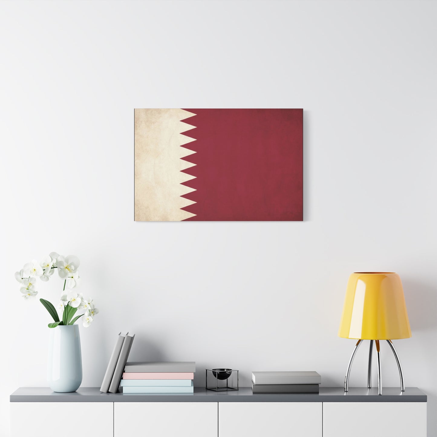 Bahrain Flag Canvas Wall Art - Vintage Red And White National Banner Print - Patriotic Minimalist Decor - Living Room Wall Decor, Office Art - Bedroom Home Decoration - Bedroom Home Decoration