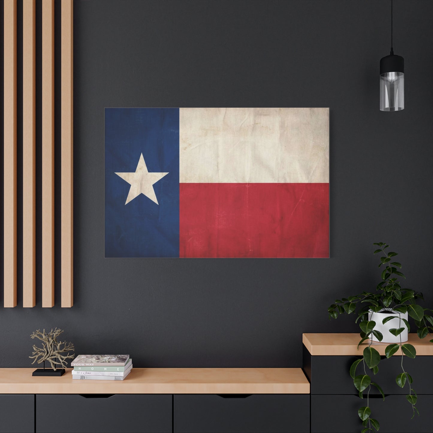 Texas Flag Canvas Wall Art - Vintage Lone Star State Print, Rustic Patriotic Decor - Matte Cotton Artwork - Living Room Wall Decor, Office Accent - Bedroom Home Decoration - Bedroom Home Decoration
