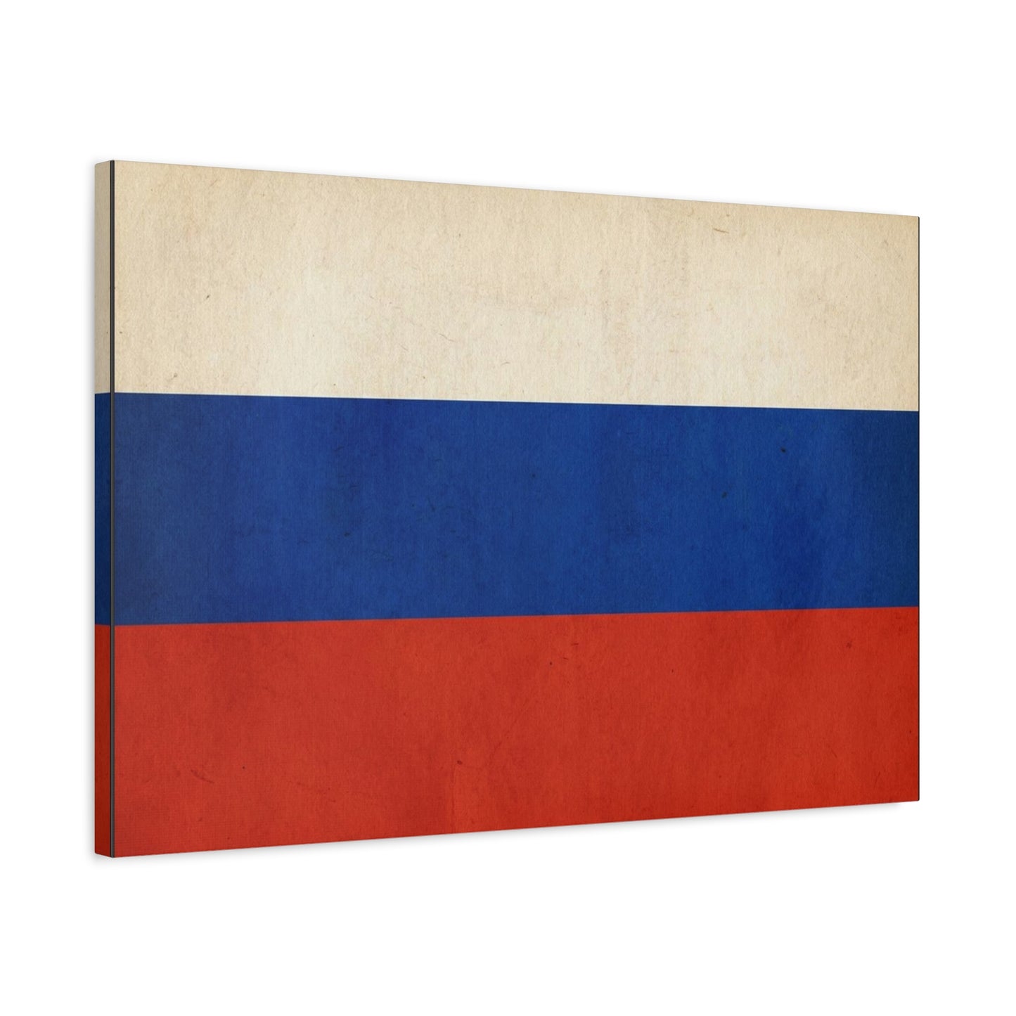 Russia Flag Canvas Wall Art - Vintage Tricolor Banner Print, Patriotic Minimalist Decor - Textured Cotton Look - Living Room Home Decoration, Office Accent - Living Room Wall Decor - Ready to Hang