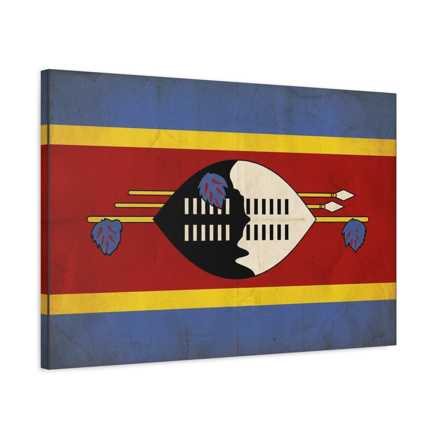 Eswatini Flag Canvas Wall Art - Swazi National Flag Print, Vintage Patriotic Home Decor - Matte Canvas Wall Hanging - Living Room Decoration, Office Accent - Bedroom Home Decoration - Ready to Hang