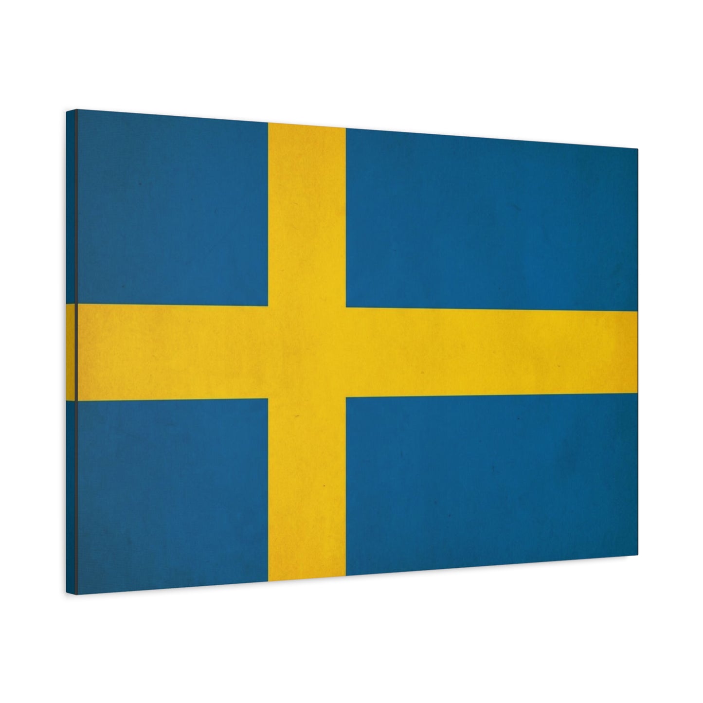 Sweden Flag Canvas Wall Art - Swedish National Flag Print, Blue Yellow Nordic Cross Decor - Minimalist Scandinavian Style - Living Room Wall Decor - Bedroom Home Decoration - Bedroom Home Decoration