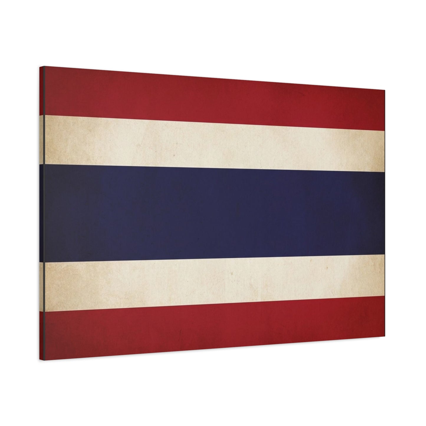 Thailand Flag Canvas Wall Art - Vintage Thai Tricolor Stripe Print, Minimalist Patriotic Decor - Matte Cotton Look - Living Room Wall Decor, Bedroom Home Decoration, Office Art - Ready to Hang