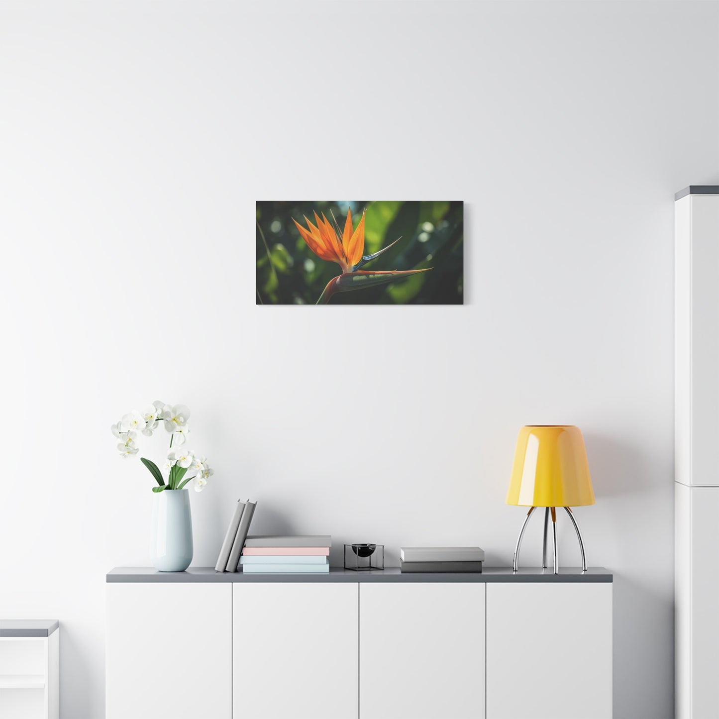 Bird Of Paradise Canvas Wall Art - Tropical Floral Botanical Art Print - Matte Cotton Art Print, Contemporary Nature Wall Decor - Living Room Bedroom Office Accent - Bedroom Home Decoration