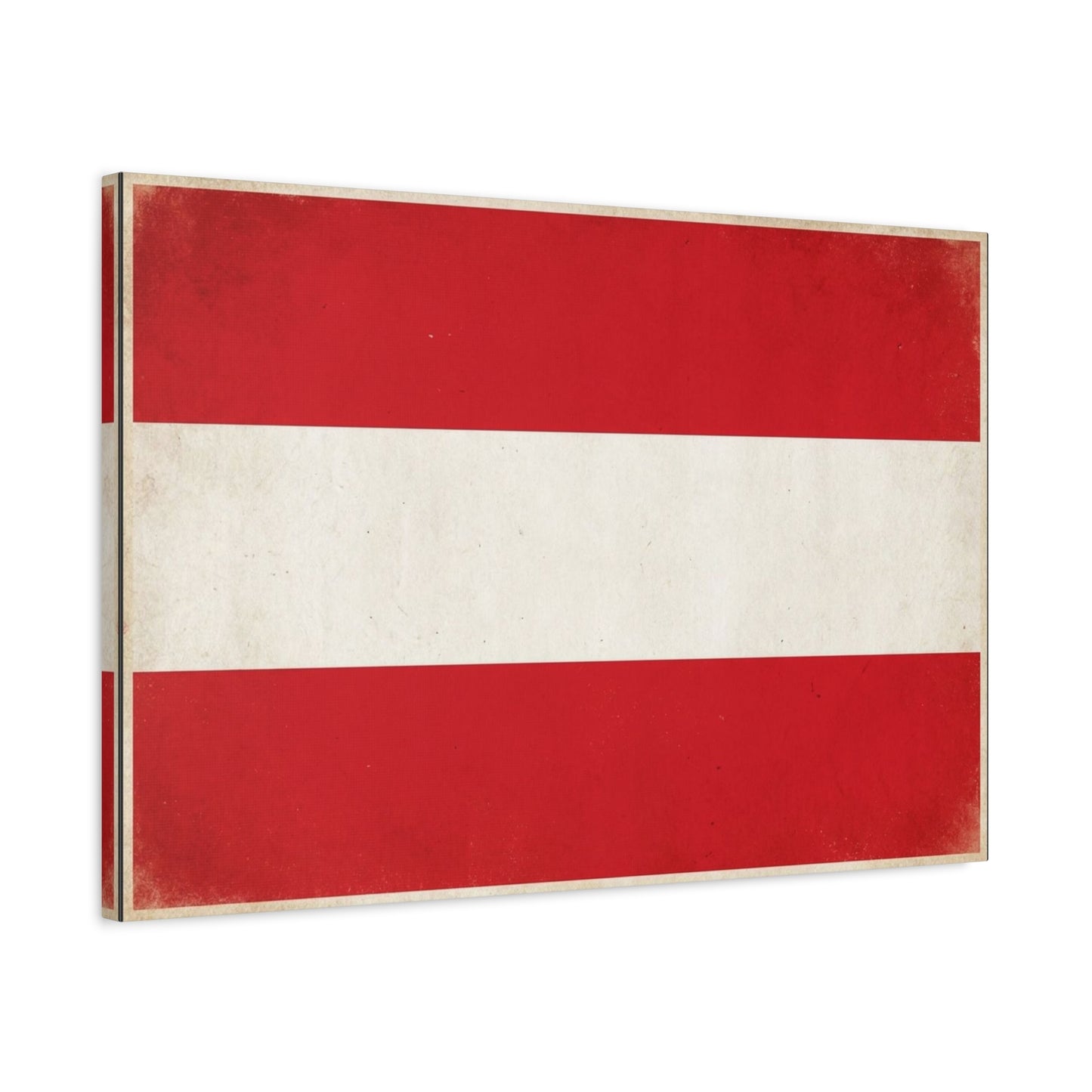Austria Flag Canvas Wall Art - Vintage Red White Horizontal Banner Print - Patriotic Minimalist Decor - Living Room Home Decoration, Office Accent - Living Room Wall Decor - Bedroom Home Decoration