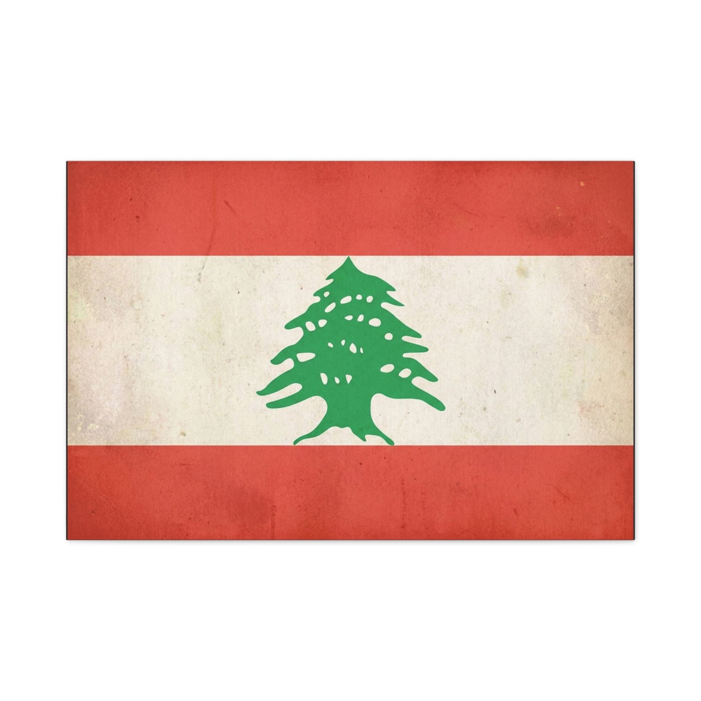 Lebanon Flag Canvas Wall Art - Vintage Cedar Tree Patriotic Print, Distressed Red White Green Artwork - Traditional Style, Living Room Wall Decor, Bedroom Home Decoration - Bedroom Home Decoration