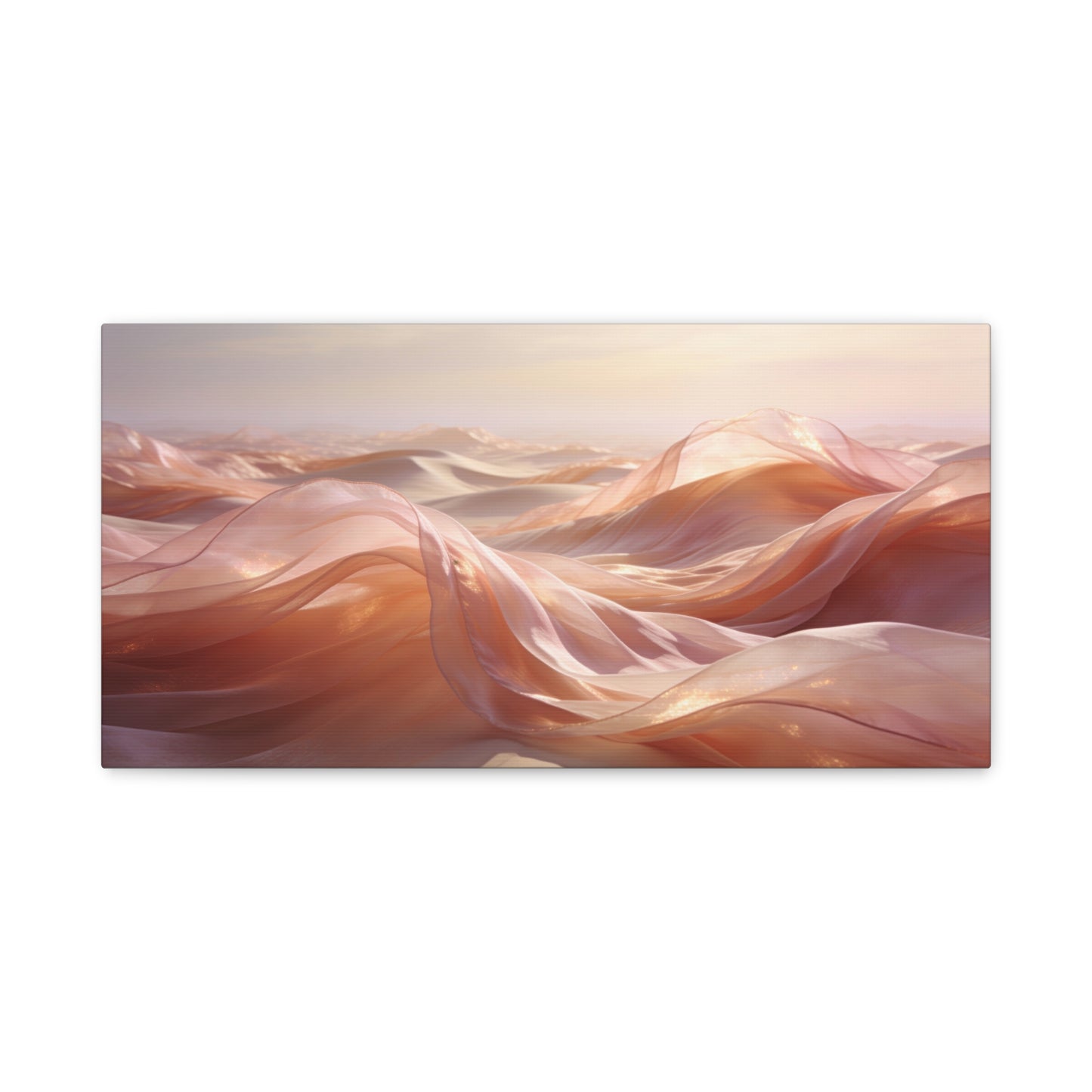 Blush Abstract Desert Dunes Canvas Wall Art - Ethereal Flowing Fabric Landscape - Modern Matte Print - Pink Beige Contemporary Style - Living Room Wall Decor Bedroom Home Decoration - Ready to Hang