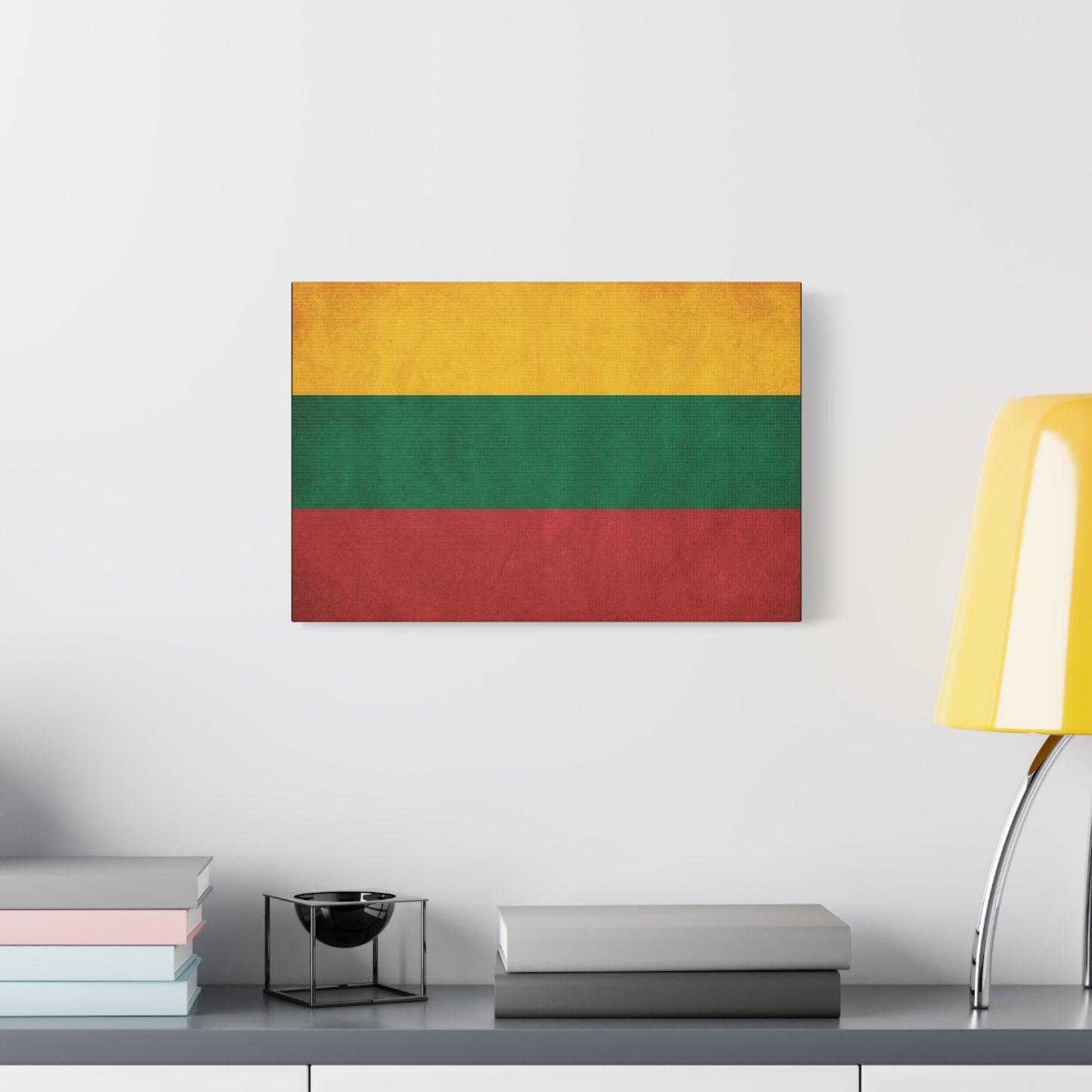Lithuania Flag Canvas Wall Art - Vintage Tricolor National Print, Textured Cotton Decor - Traditional Patriotic Style - Living Room Wall Decor, Bedroom Home Decoration - Bedroom Home Decoration