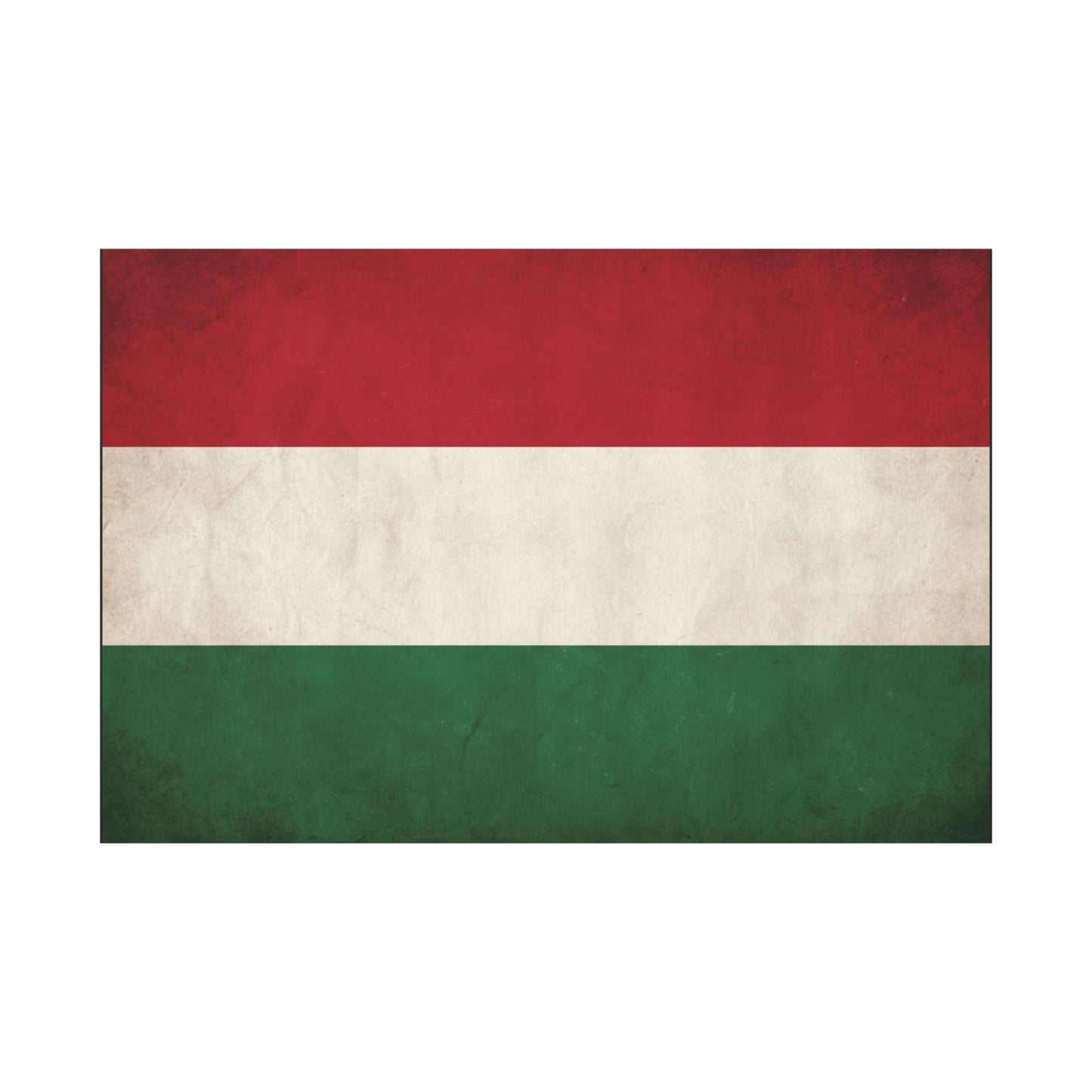 Hungary Flag Canvas Wall Art - Vintage Hungarian Tricolor Print, Distressed Red White Green Design - Patriotic Traditional Style - Living Room Wall Decor, Office Art Accent - Bedroom Home Decoration