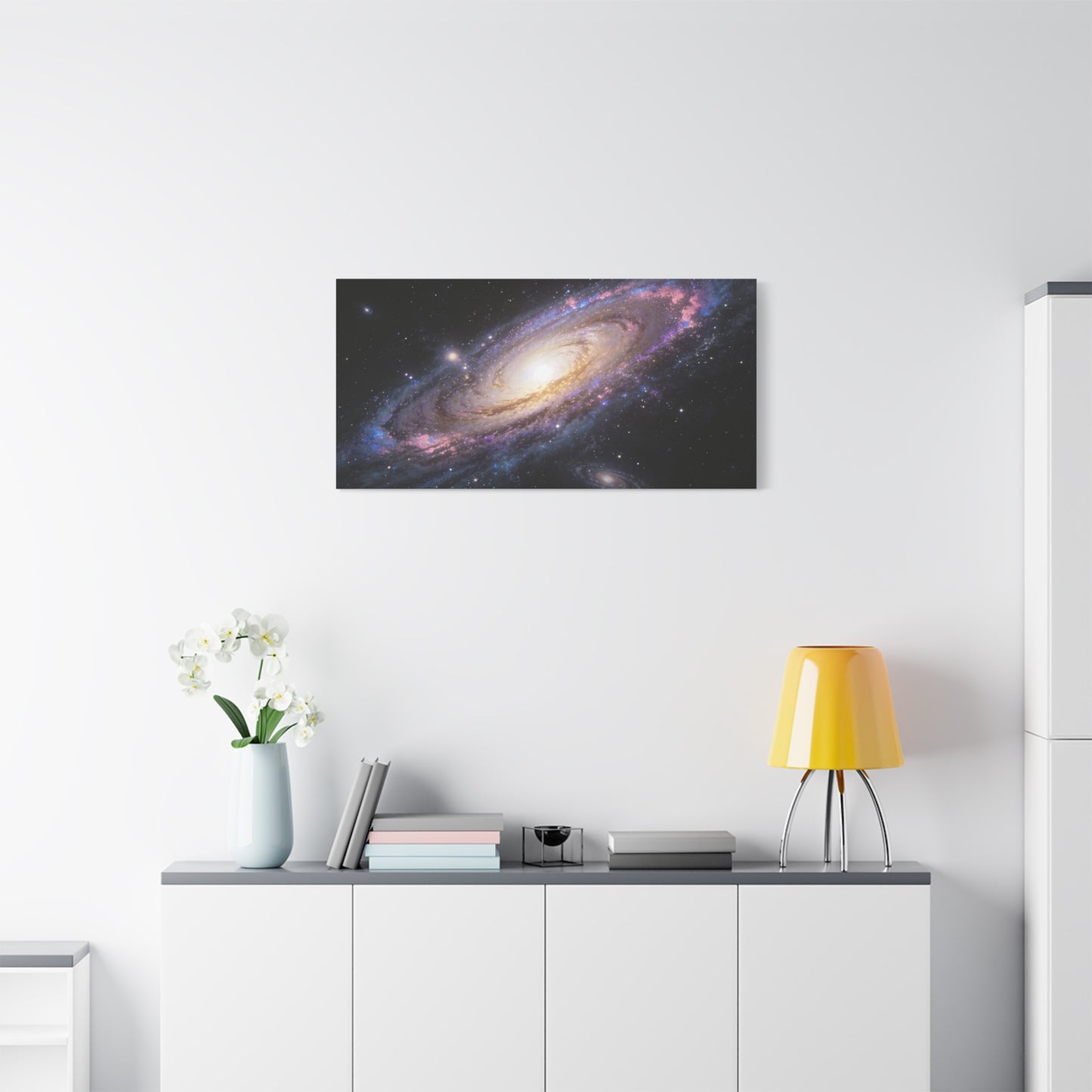 Spiral Galaxy Canvas Wall Art - Cosmic Space Print, Luminous Nebula Stars - Matte Cotton Canvas - Contemporary Celestial Style - Living Room Wall Decor, Office Art Accent - Bedroom Home Decoration