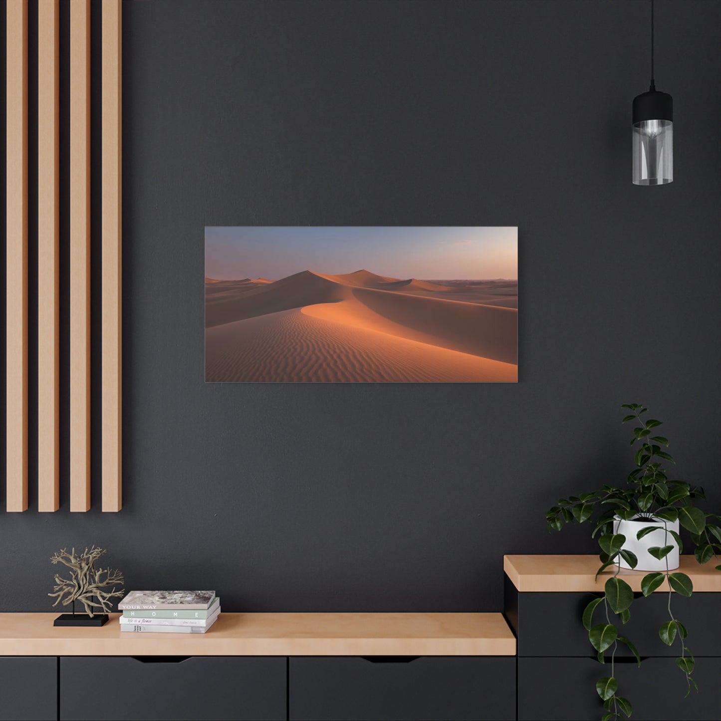 Desert Sand Dunes Canvas Wall Art - Golden Sunset Landscape Art Print - Serene Matte Cotton Decor - Living Room Wall Decor, Bedroom Home Decoration, Office Art - Bedroom Home Decoration