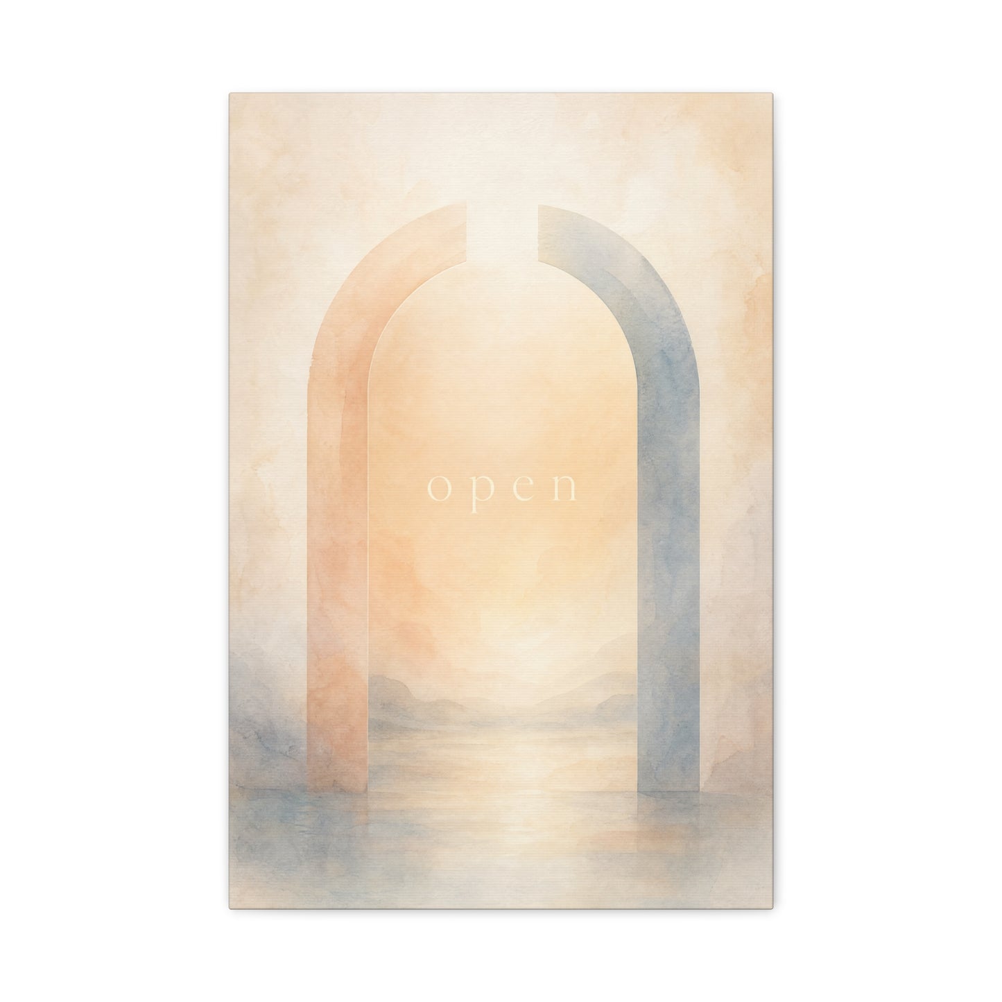 "Open" Abstract Arch Canvas Wall Art - Minimalist Watercolor Neutral Wall Decor - Contemporary Pastel Home Decoration - Bedroom Living Room Accent, Meditation Space Office Art - Modern Farmhouse Style