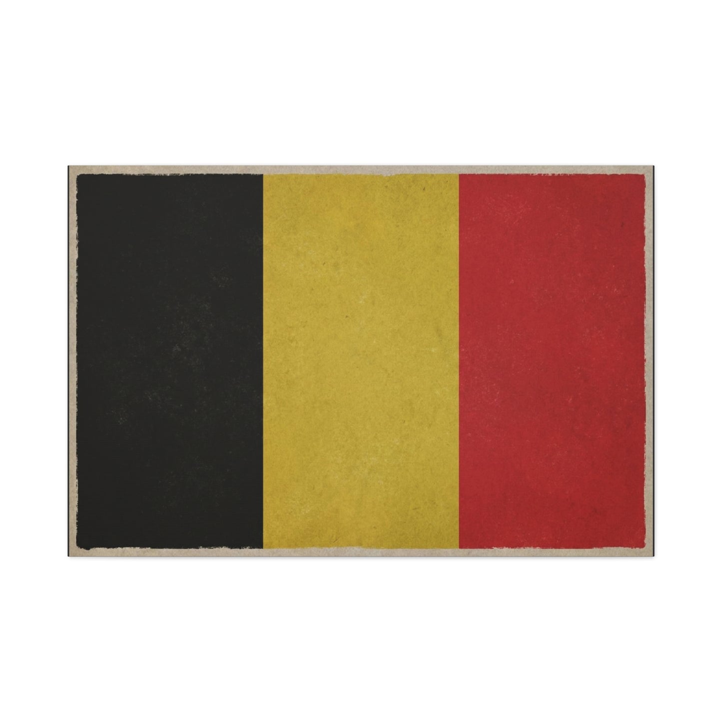 Belgium Flag Canvas Wall Art - Vintage Belgian Flag Print, Black Yellow Red Wall Decor - Rustic Patriotic Artwork - Living Room Home Decoration - Bedroom Home Decoration - Modern Farmhouse Style