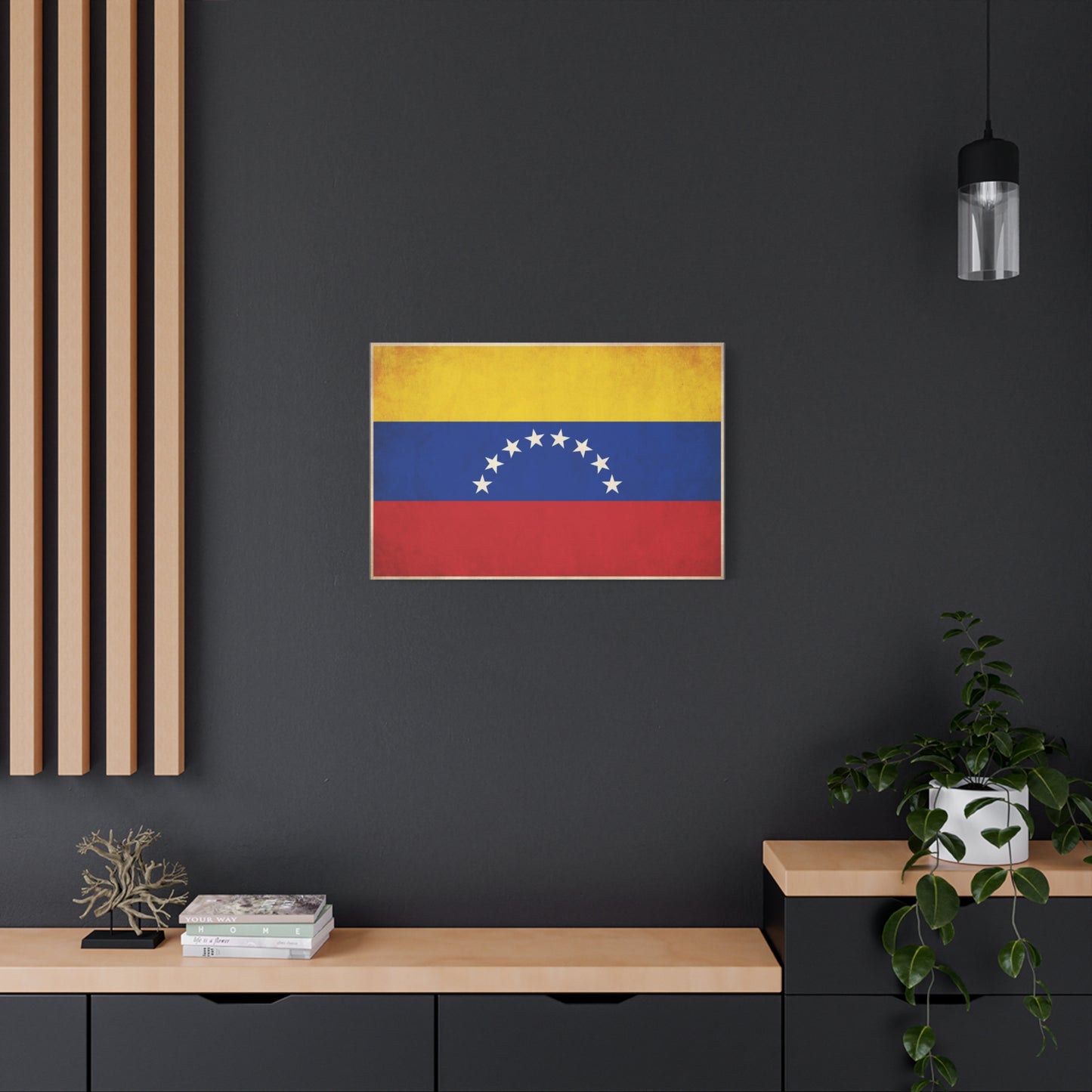 Venezuela Flag Canvas Wall Art - Vintage Venezuelan Pride Decor, Patriotic Country Banner Print - Textured Tricolor Design - Living Room Wall Decor, Office Art - Bedroom Home Decoration