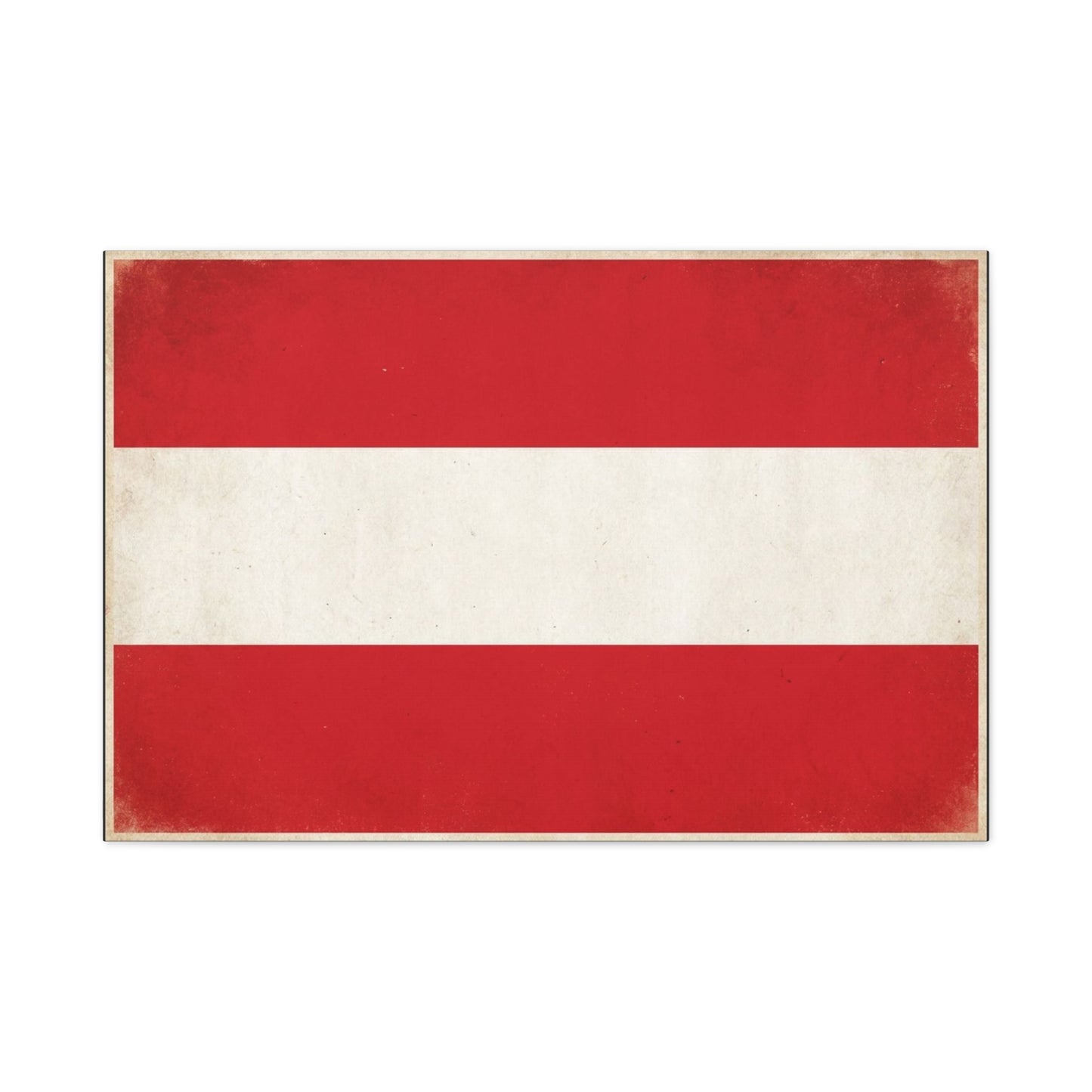 Austria Flag Canvas Wall Art - Vintage Red White Horizontal Banner Print - Patriotic Minimalist Decor - Living Room Home Decoration, Office Accent - Living Room Wall Decor - Bedroom Home Decoration
