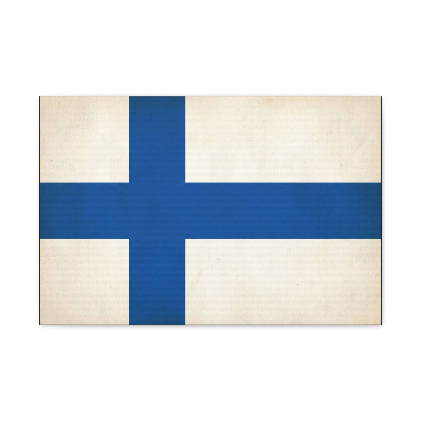 Finland Flag Canvas Wall Art - Blue Nordic Cross Finnish Country Print - Vintage Minimalist Patriotic Decor - Living Room Wall Decor, Bedroom Home Decoration, Office Art - Bedroom Home Decoration