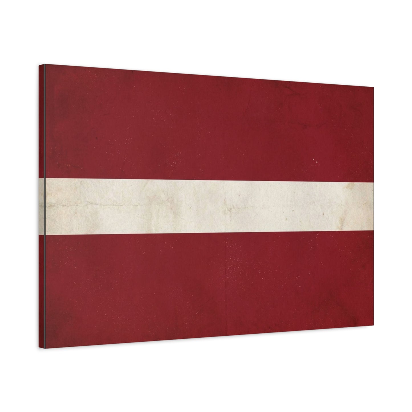 Latvia Flag Canvas Wall Art - Vintage Red White Horizontal Stripe Print, Distressed Patriotic Artwork - Minimalist Traditional Style - Living Room Wall Decor Bedroom Home Decoration - Ready to Hang
