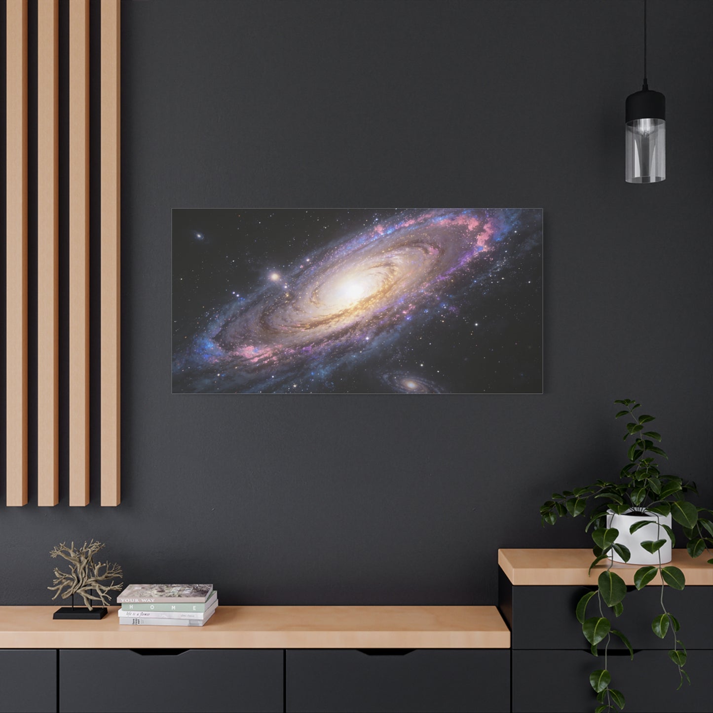 Spiral Galaxy Canvas Wall Art - Cosmic Space Print, Luminous Nebula Stars - Matte Cotton Canvas - Contemporary Celestial Style - Living Room Wall Decor, Office Art Accent - Bedroom Home Decoration