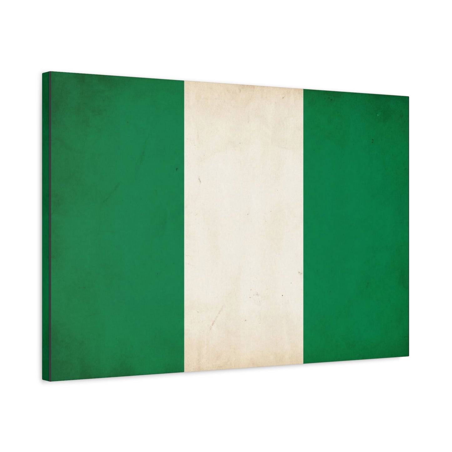 Nigeria Flag Canvas Wall Art - Vintage Green White Stripe National Print - Minimalist Patriotic Decor, Cotton Canvas Artwork, Living Room Wall Decor, Office Home Decoration - Bedroom Home Decoration