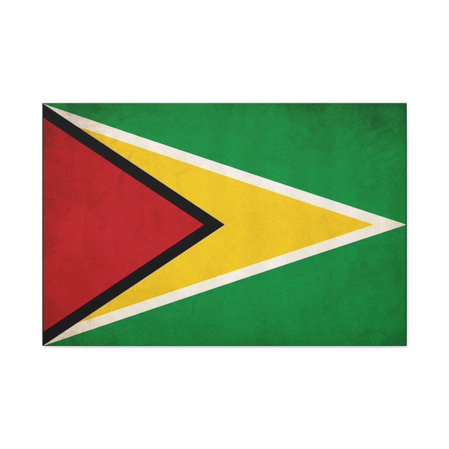 Guyana Flag Canvas Wall Art - South America National Flag Print, Green Red Yellow Black White - Vintage Patriotic Style - Living Room Decor, Office Wall Hanging - Modern Farmhouse Style