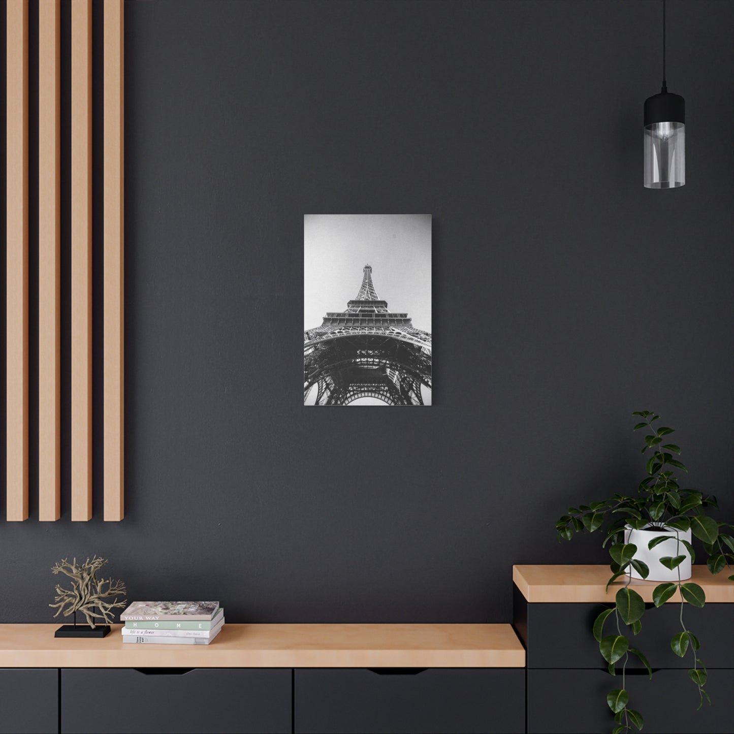 Eiffel Tower Canvas Wall Art - Black And White Paris Art Print, Architectural Landmark Decor - Matte Cotton Canvas - Modern Minimalist Style For Living Room Bedroom Office - Office Wall Art