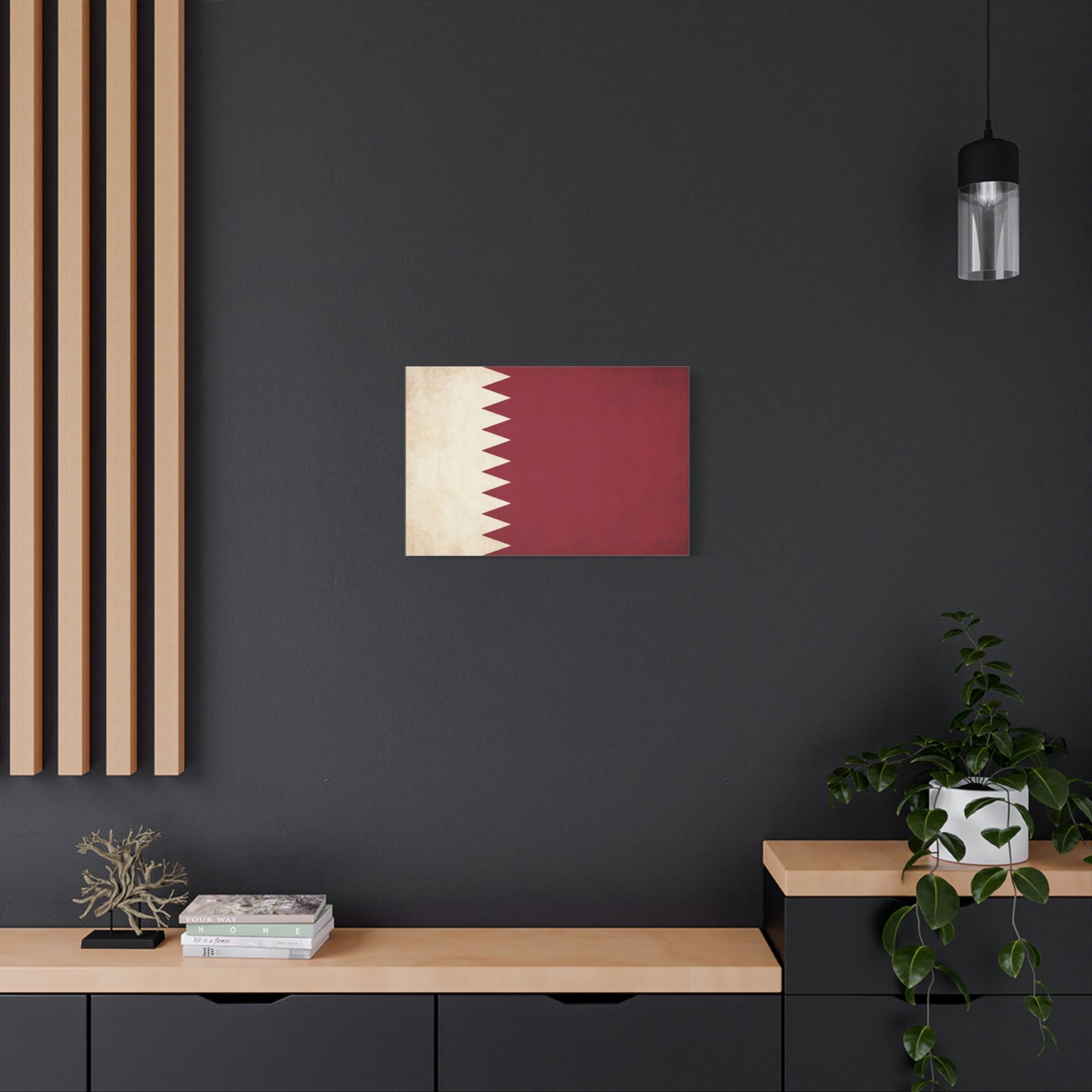Bahrain Flag Canvas Wall Art - Vintage Red And White National Banner Print - Patriotic Minimalist Decor - Living Room Wall Decor, Office Art - Bedroom Home Decoration - Bedroom Home Decoration