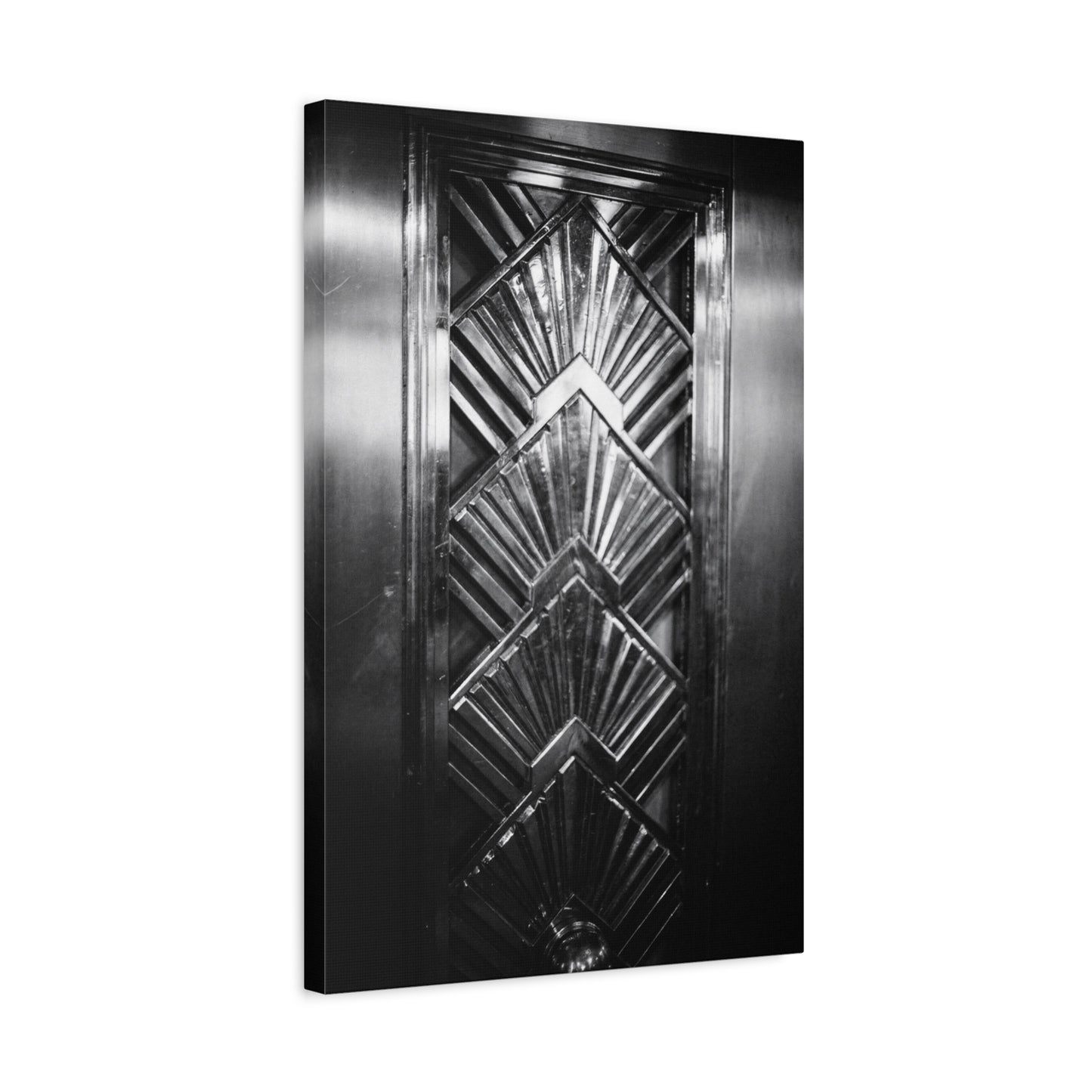 Art Deco Door Art Print Canvas Print - Geometric Black And White Architectural Panel - Monochrome Modern Interior Picture - Hallway Decor, Home Office Accent, Minimalist Design - Office Wall Art