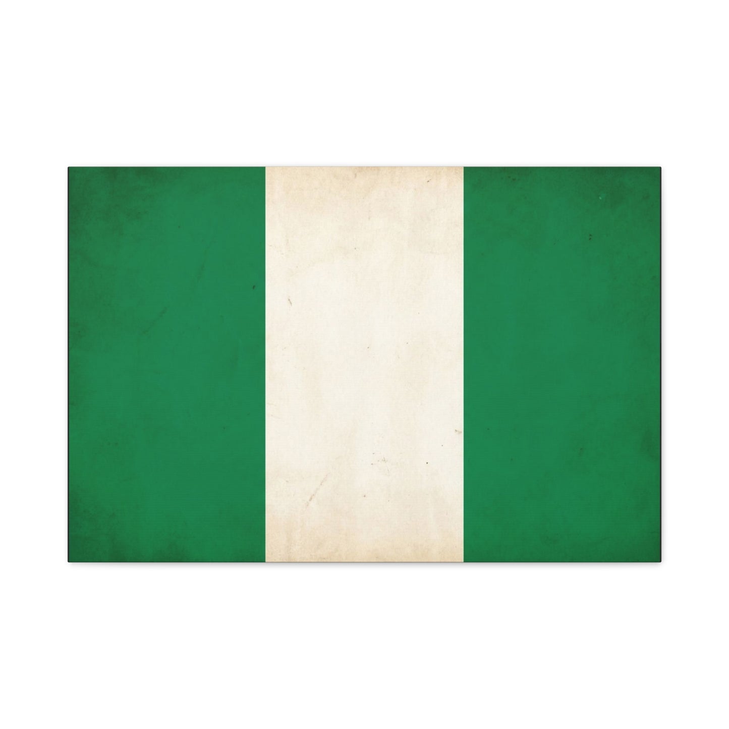 Nigeria Flag Canvas Wall Art - Vintage Green White Stripe National Print - Minimalist Patriotic Decor, Cotton Canvas Artwork, Living Room Wall Decor, Office Home Decoration - Bedroom Home Decoration