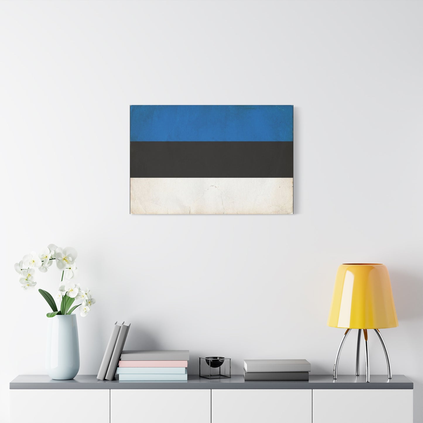 Blue Black White Abstract Canvas Wall Art - Minimalist Color Block Canvas Print - Contemporary Modern Decor - Living Room Home Decoration - Bedroom Home Decoration - Living Room Wall Decor