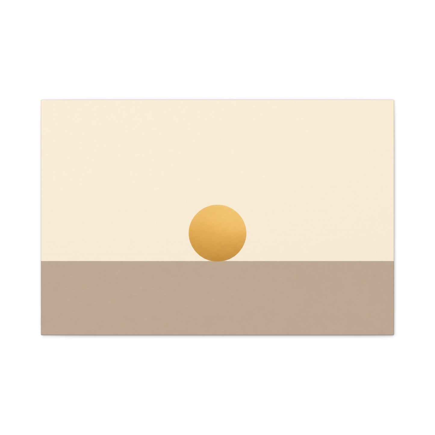 Minimalist Sun Horizon Canvas Wall Art - Abstract Geometric Desert Landscape Print - Neutral Beige And Gold - Contemporary Living Room Decor, Bedroom Home Decoration, Office Accent - Office Wall Art