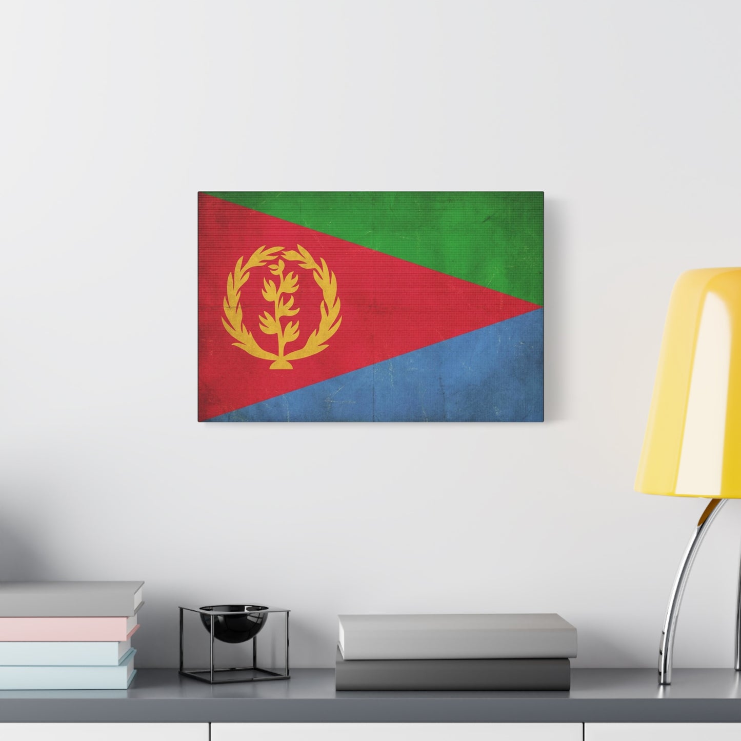 Eritrea Flag Canvas Wall Art - Vintage Eritrean National Flag Print, Distressed Patriotic Country Decor - Colorful Typography Style - Living Room Wall Decor - Ready to Hang - Bedroom Home Decoration
