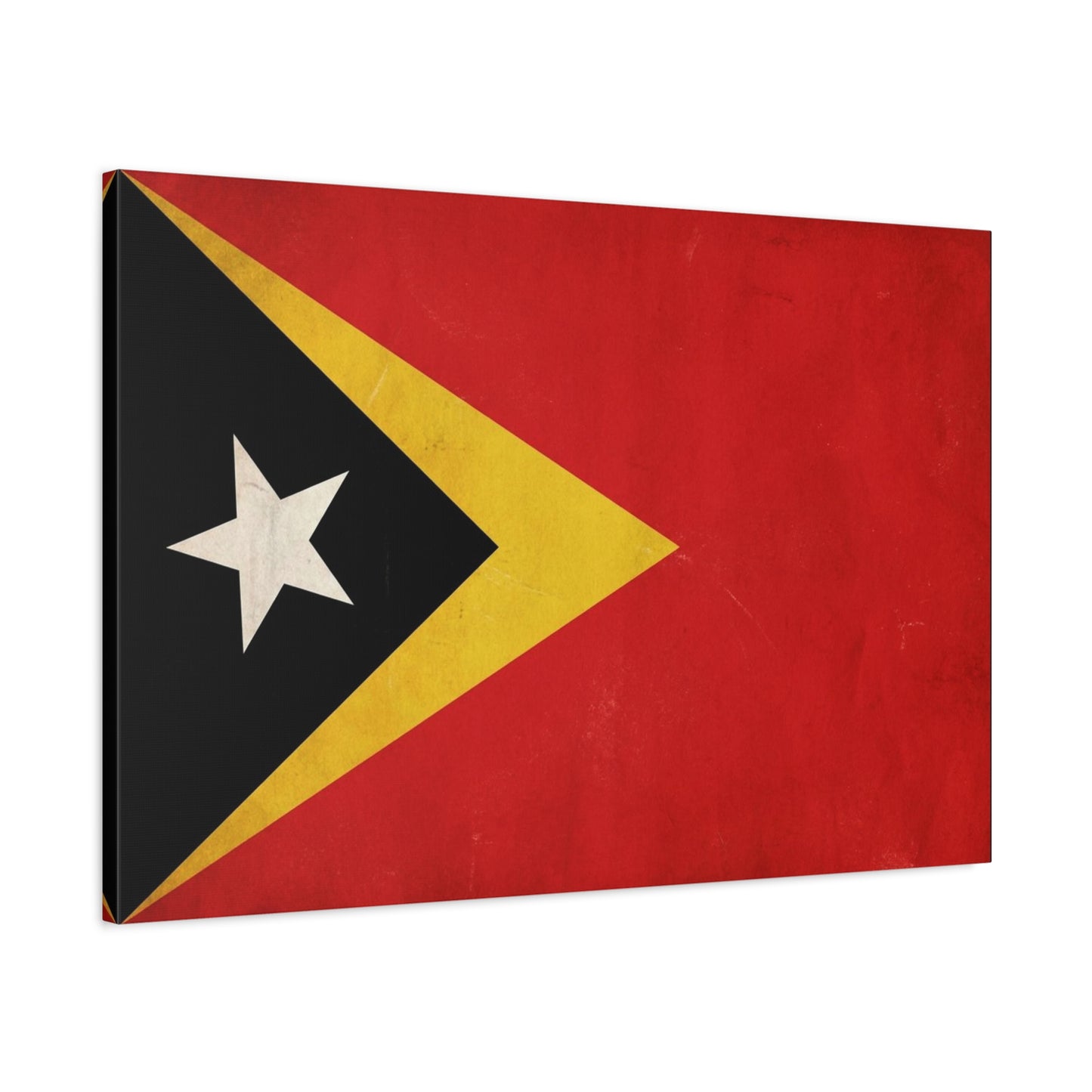 Timor-Leste Flag Canvas Wall Art - East Timor National Pride Decor, Vintage Red Black Yellow Banner Print - Patriotic Traditional Style - Living Room Wall Decor - Bedroom Home Decoration