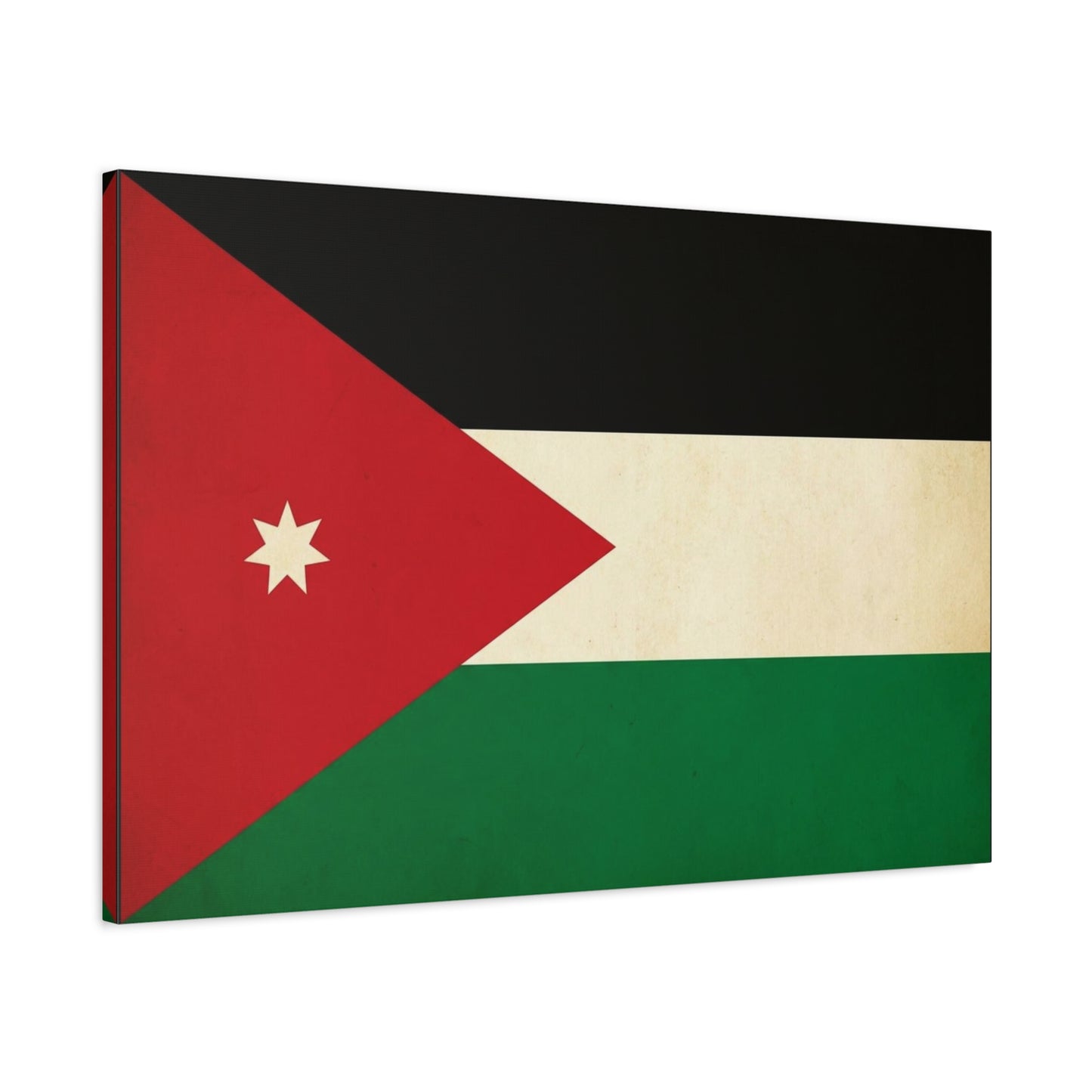 Jordan Flag Canvas Wall Art - Jordanian Pride Decor, Vintage National Banner Print, Matte Cotton Artwork, Living Room Wall Decor, Bedroom Home Decoration, Office Art Accent - Bedroom Home Decoration