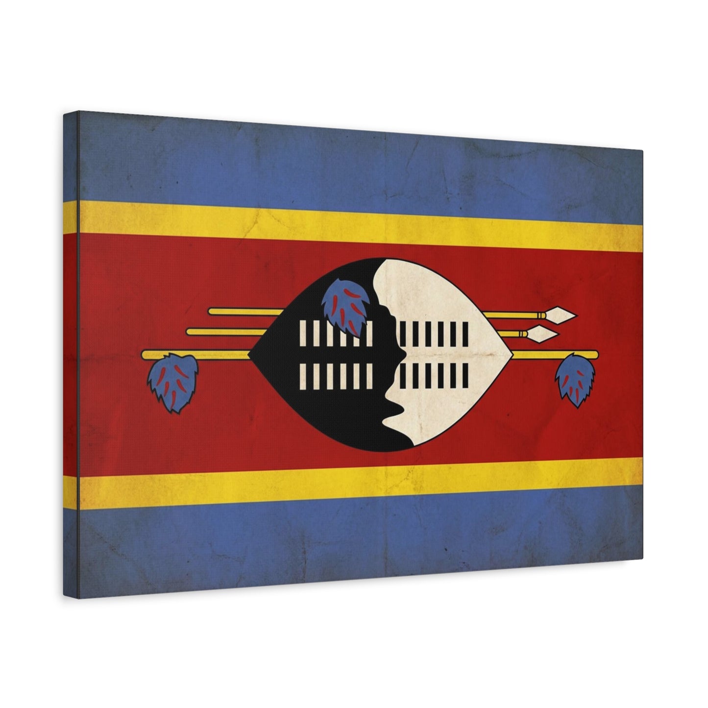 Eswatini Flag Canvas Wall Art - Swazi National Flag Print, Vintage Patriotic Home Decor - Matte Canvas Wall Hanging - Living Room Decoration, Office Accent - Bedroom Home Decoration - Ready to Hang