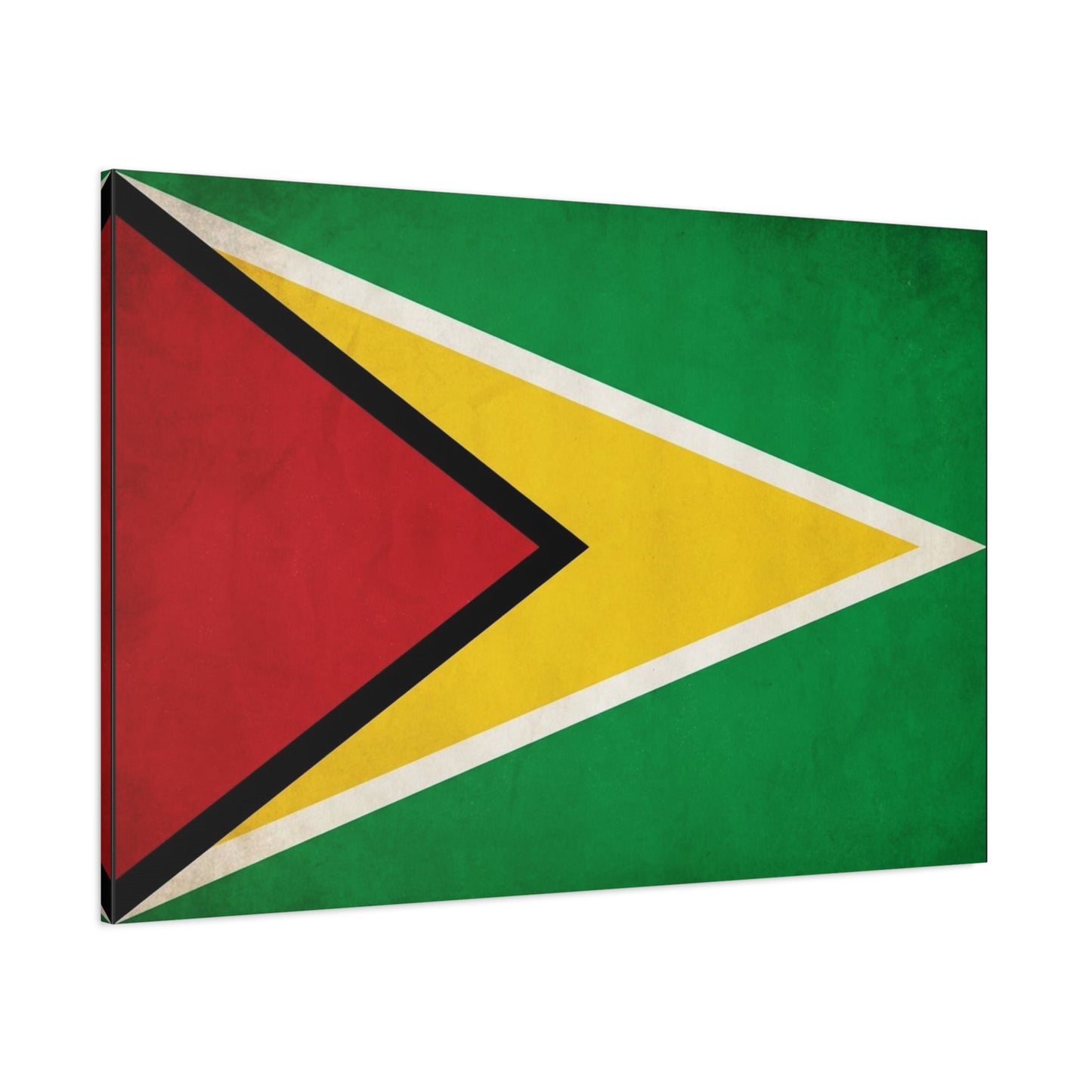 Guyana Flag Canvas Wall Art - South America National Flag Print, Green Red Yellow Black White - Vintage Patriotic Style - Living Room Decor, Office Wall Hanging - Modern Farmhouse Style