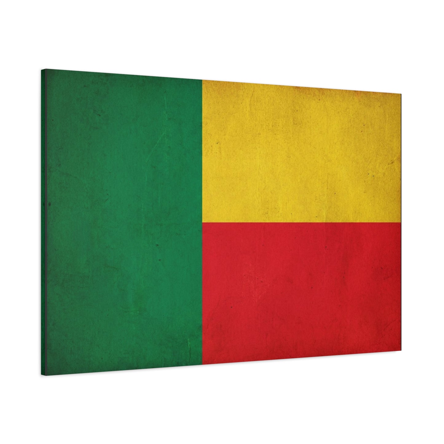 Benin Flag Canvas Wall Art - Vintage National Flag Print, Color Block Design - Matte Cotton Artwork - Cultural Pride Decor, Living Room Wall Decor, Office Art - Bedroom Home Decoration - Ready to Hang
