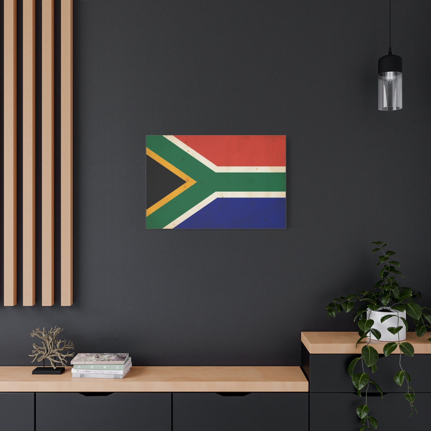 South Africa Flag Canvas Wall Art - Vintage National Pride Decor, Patriotic Country Print, Textured Cotton Artwork, Living Room Wall Decor, Office Display - Ready to Hang - Bedroom Home Decoration