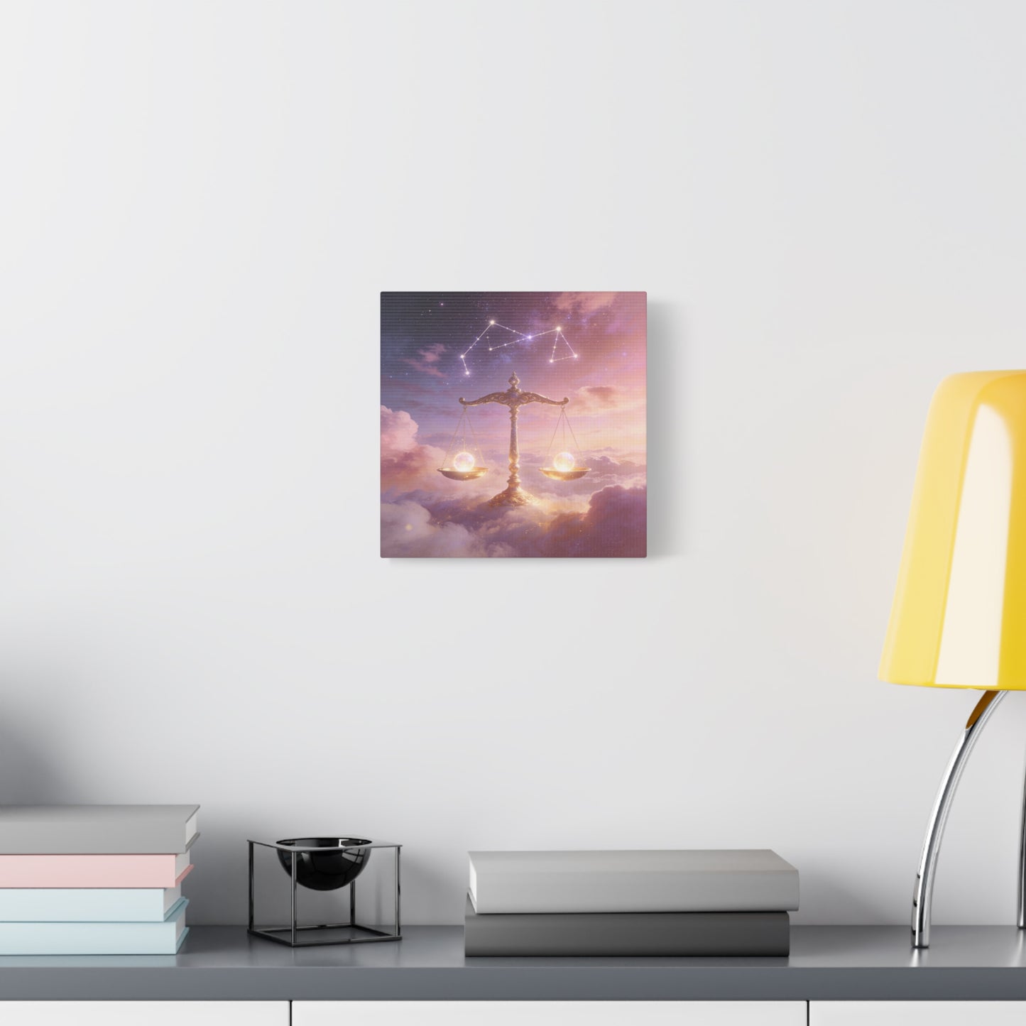 Libra Zodiac Canvas Wall Art - Celestial Scales, Pink Purple Sky, Astrology Decor - Dreamy Matte Canvas Print - Bedroom Wall Decor, Meditation Space Accent, Office Art - Bedroom Home Decoration