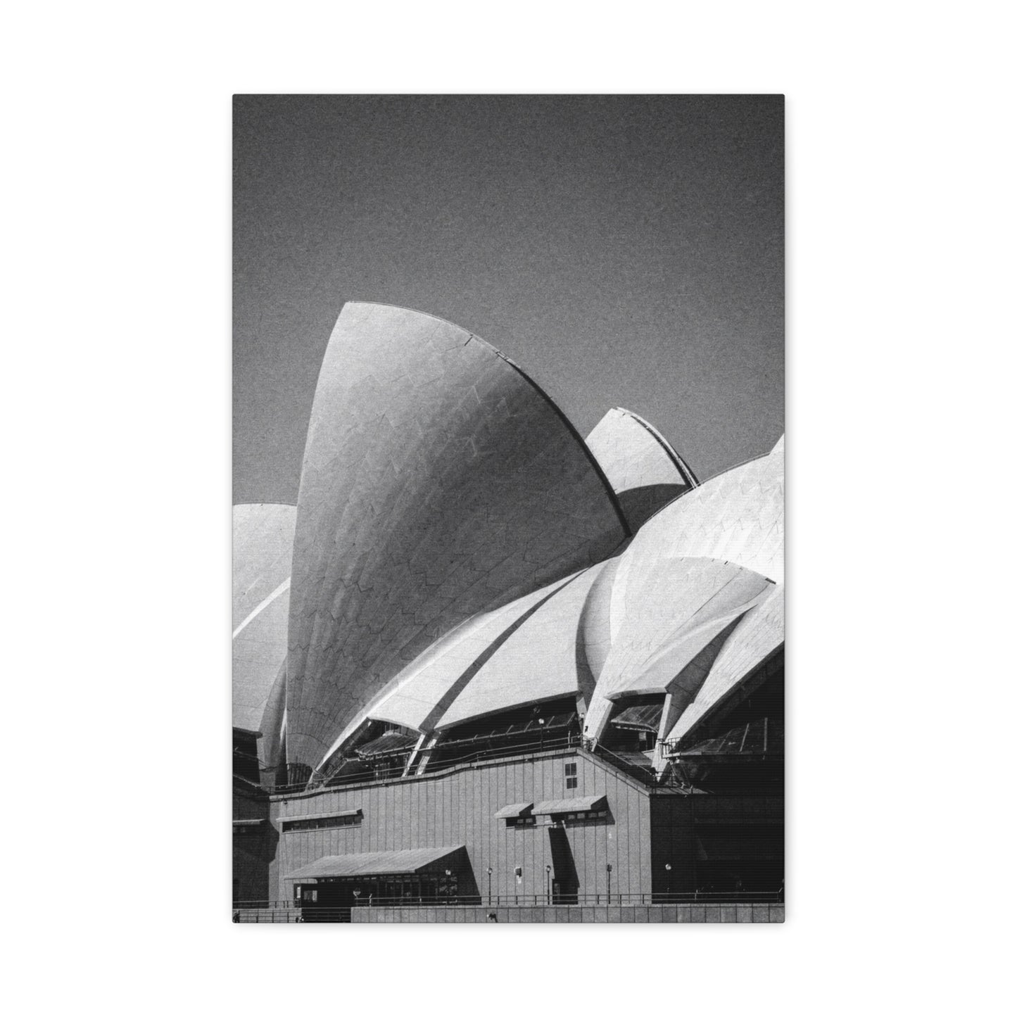 Sydney Opera House Canvas Wall Art - Black And White Architectural Art Print - Modern Minimalist Cityscape Decor - Contemporary Living Room Wall Decor, Office Art - Bedroom Home Decoration