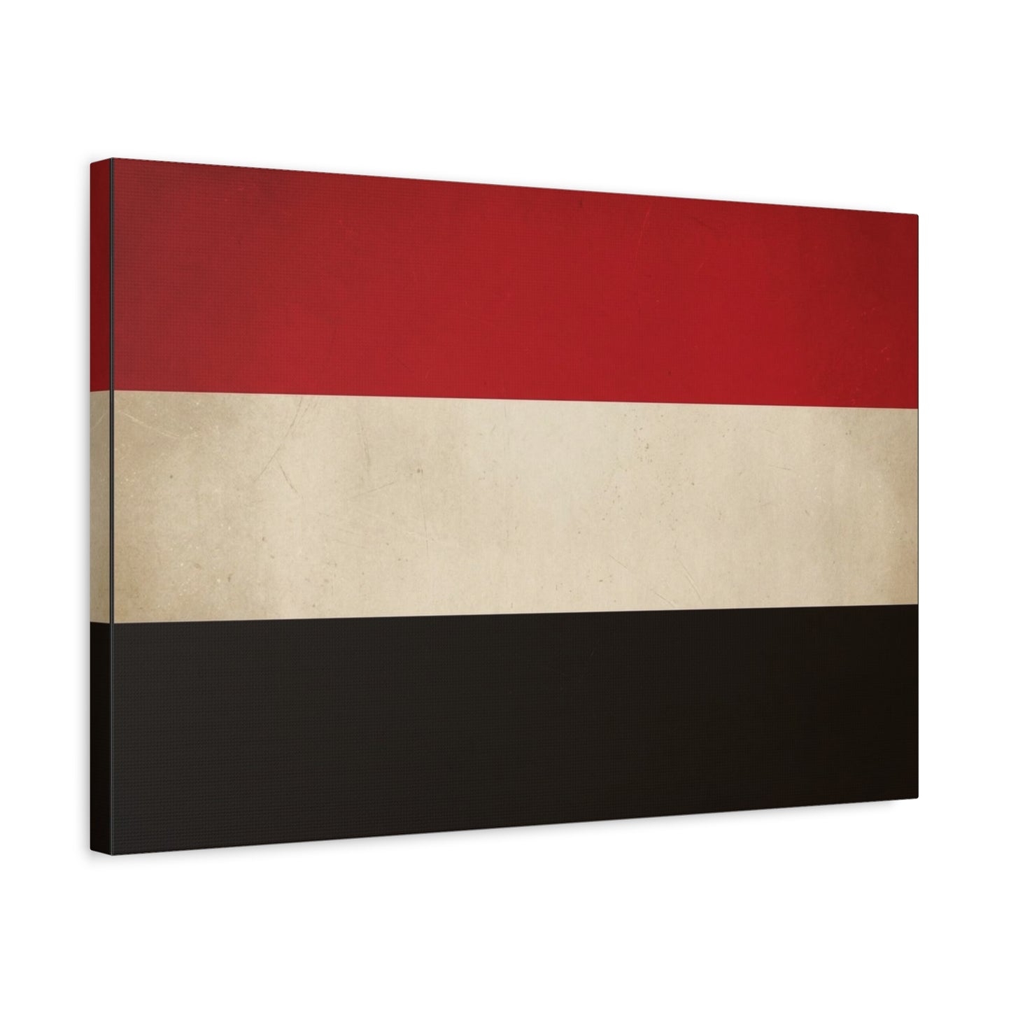 Yemen Flag Canvas Wall Art - Red White Black Horizontal Banner Print - Minimalist Patriotic Artwork - Contemporary Wall Decor For Living Room Bedroom Office Display - Bedroom Home Decoration