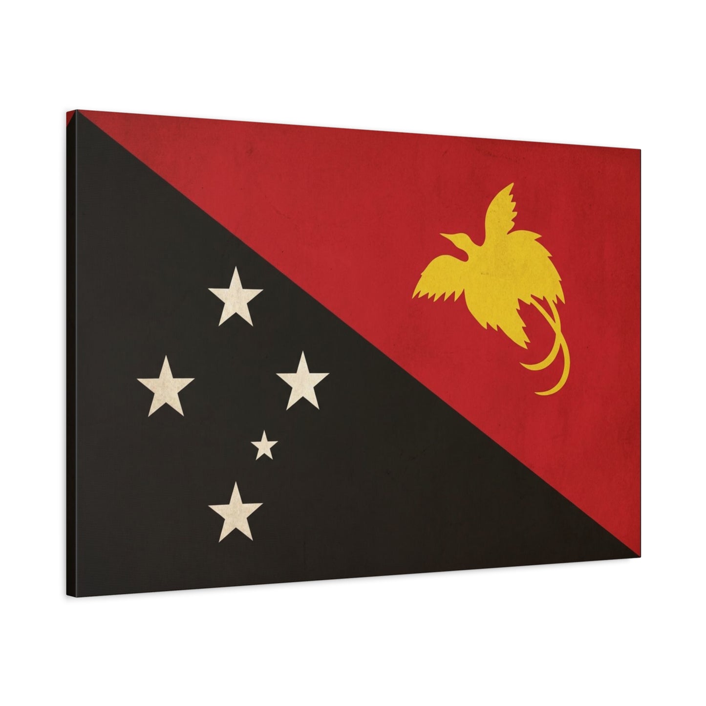 Papua New Guinea Flag Canvas Wall Art - Red Black Bird Of Paradise Southern Cross Print - Vintage National Pride Decor - Living Room Wall Decor - Bedroom Home Decoration - Bedroom Home Decoration